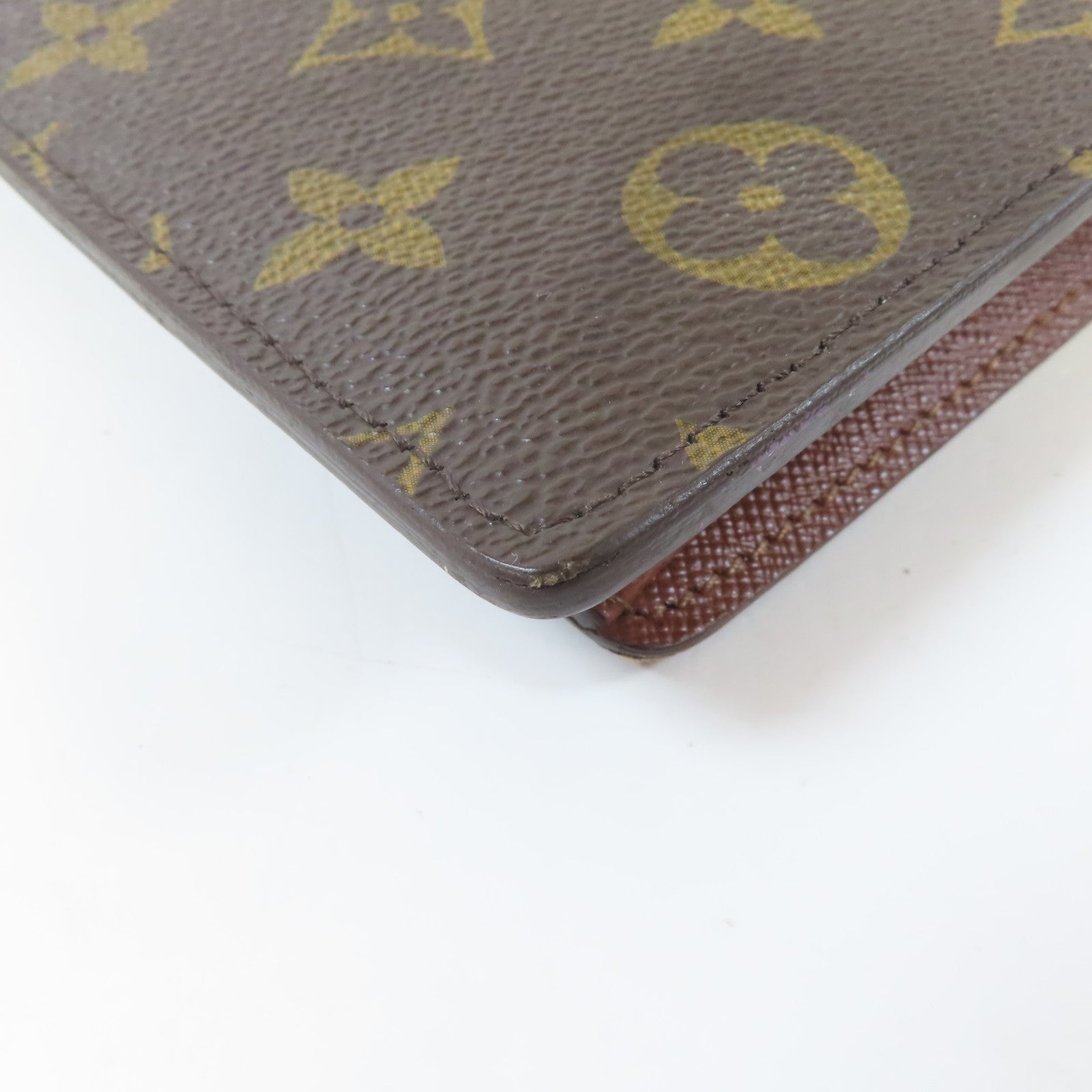 LOUIS VUITTON Monogram Brazza Long Wallet金扣長錢包啡色