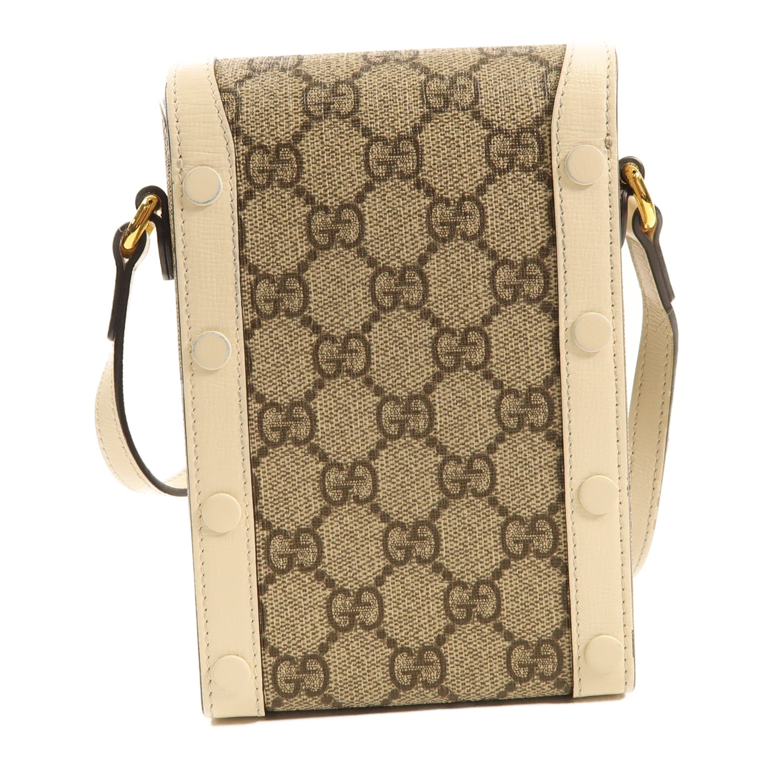 GUCCI 塗層帆布Horsebit 1955 Mini金扣肩背袋