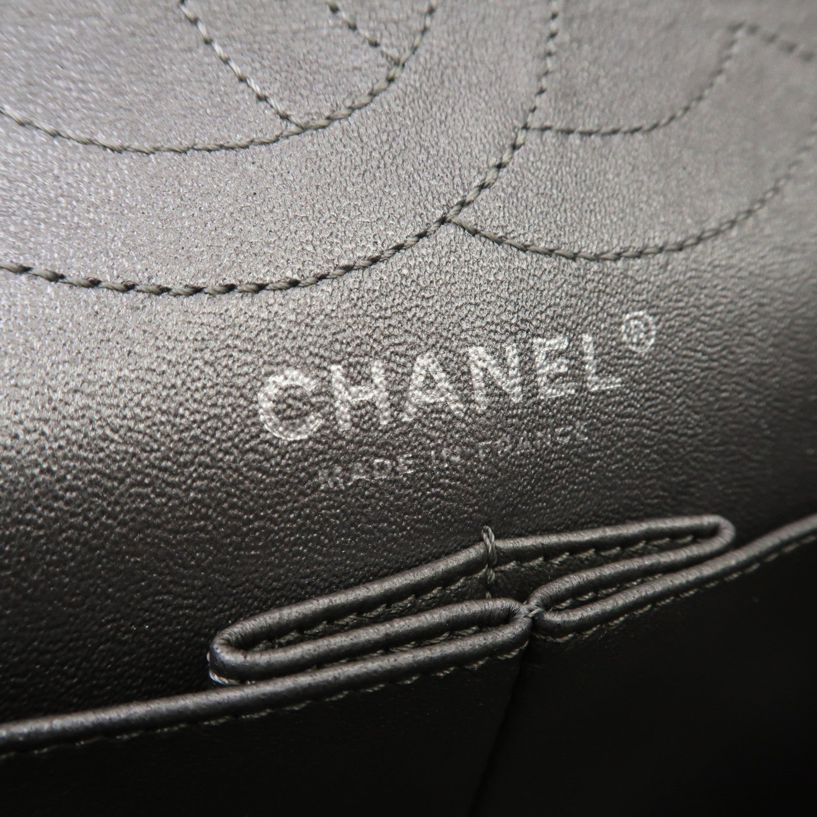 CHANEL 【激減優惠】菱格牛皮皮革2.55銀扣鏈帶肩背袋銀色
