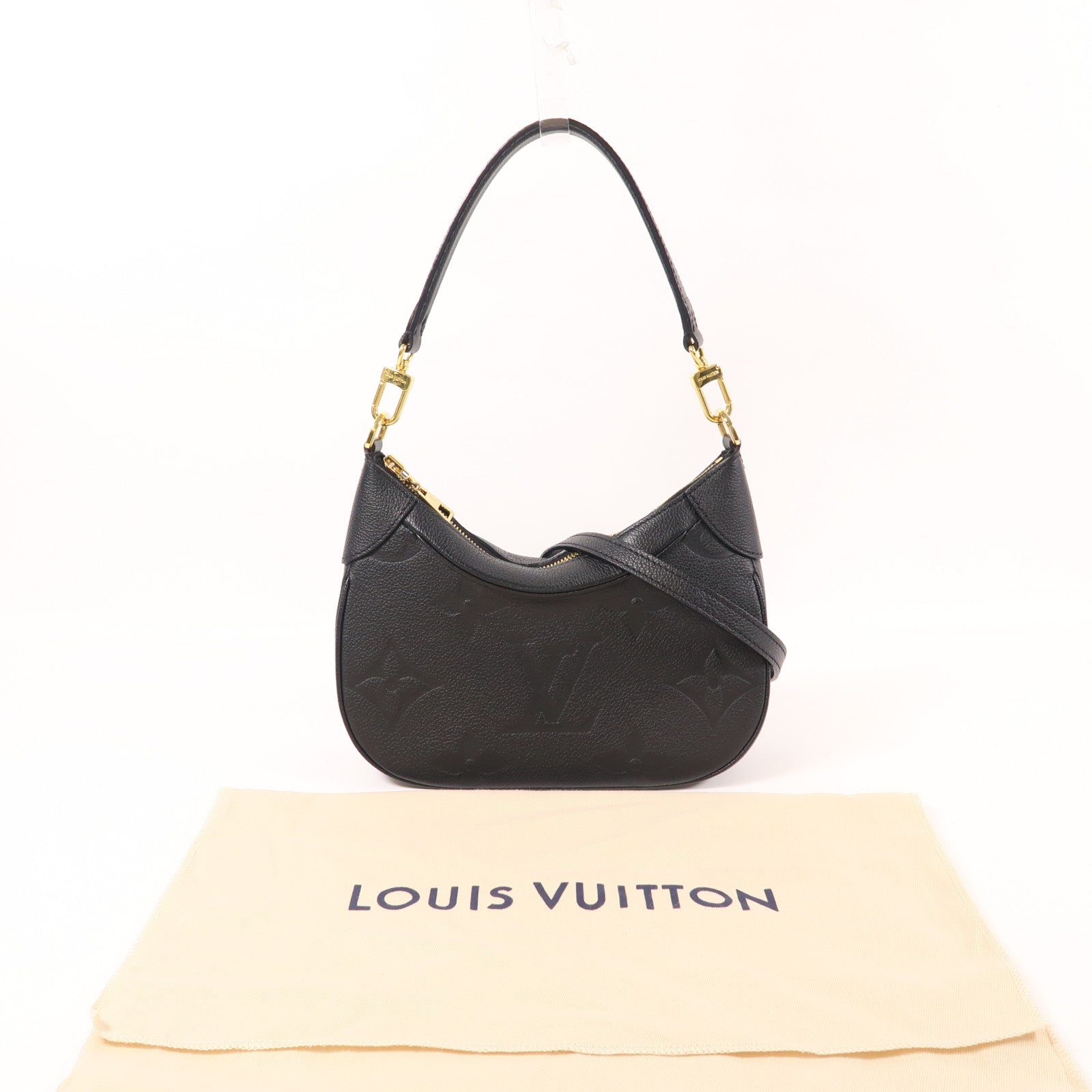 LOUIS VUITTON Monogram Empreinte Bagatelle金扣手挽肩背兩用袋