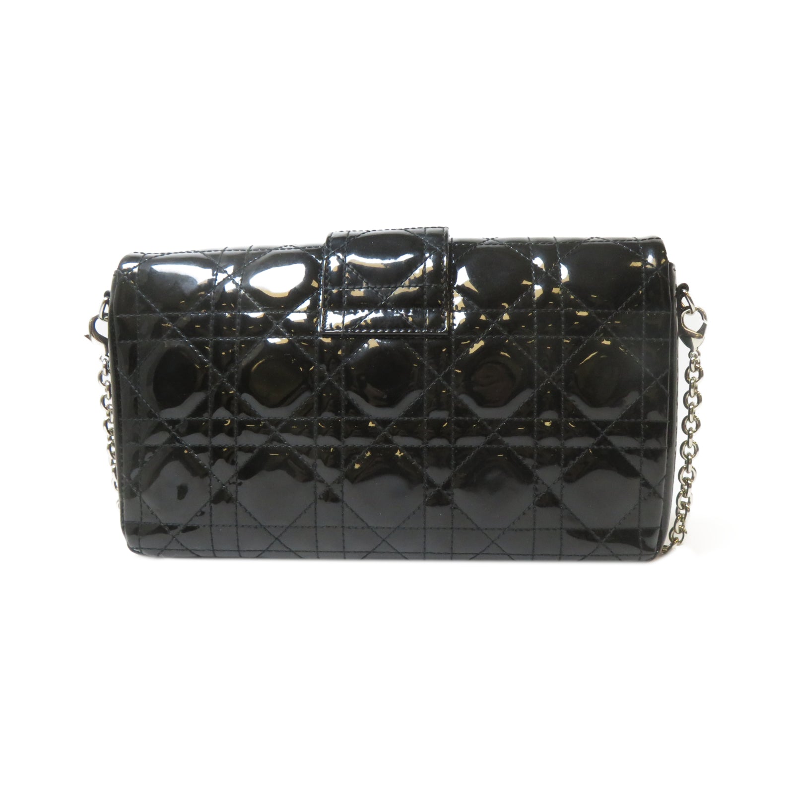 Dior **【激減優惠】漆皮皮革Chain Shoulder銀扣鏈帶肩背袋黑色