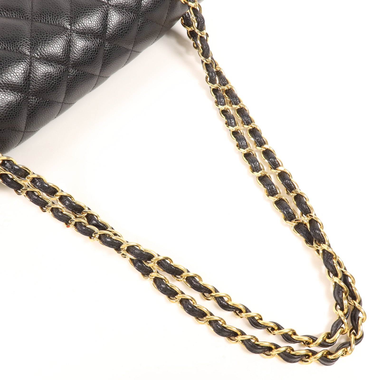 CHANEL 牛皮皮革Large Classic金扣鏈帶肩背袋