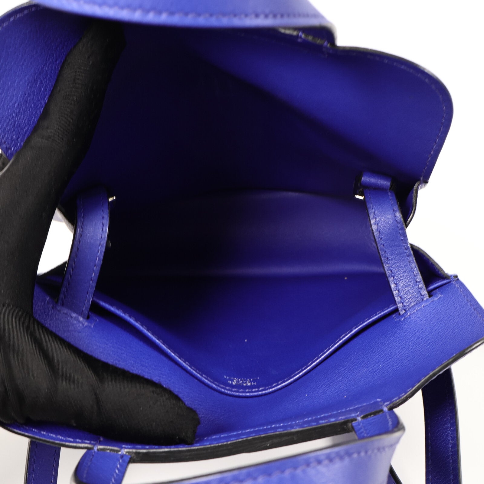 HERMES Swift皮革Mini Halzan手挽肩背兩用袋Bleu Electrique