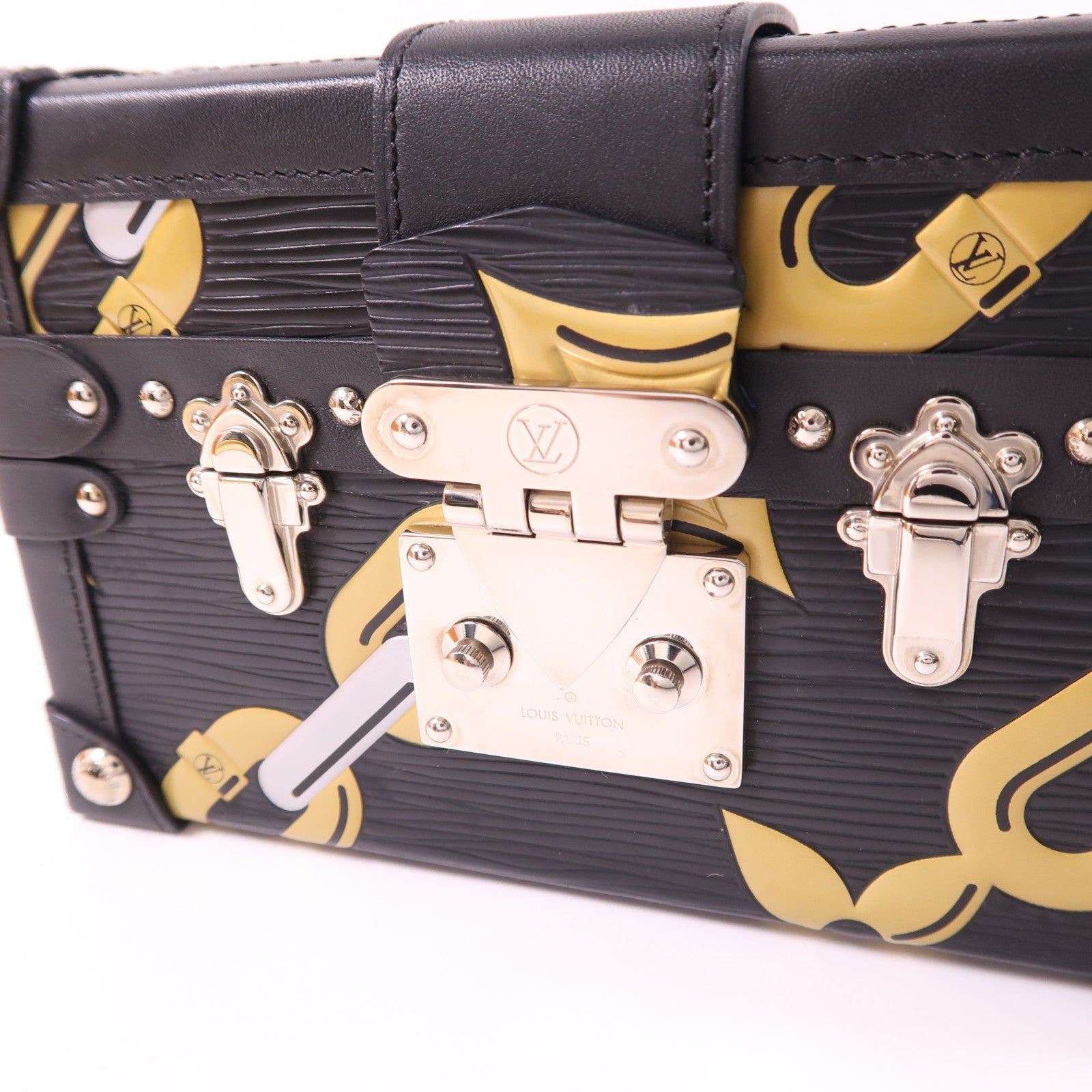 LOUIS VUITTON Epi Chain Flower Petite Malle銀扣肩背袋