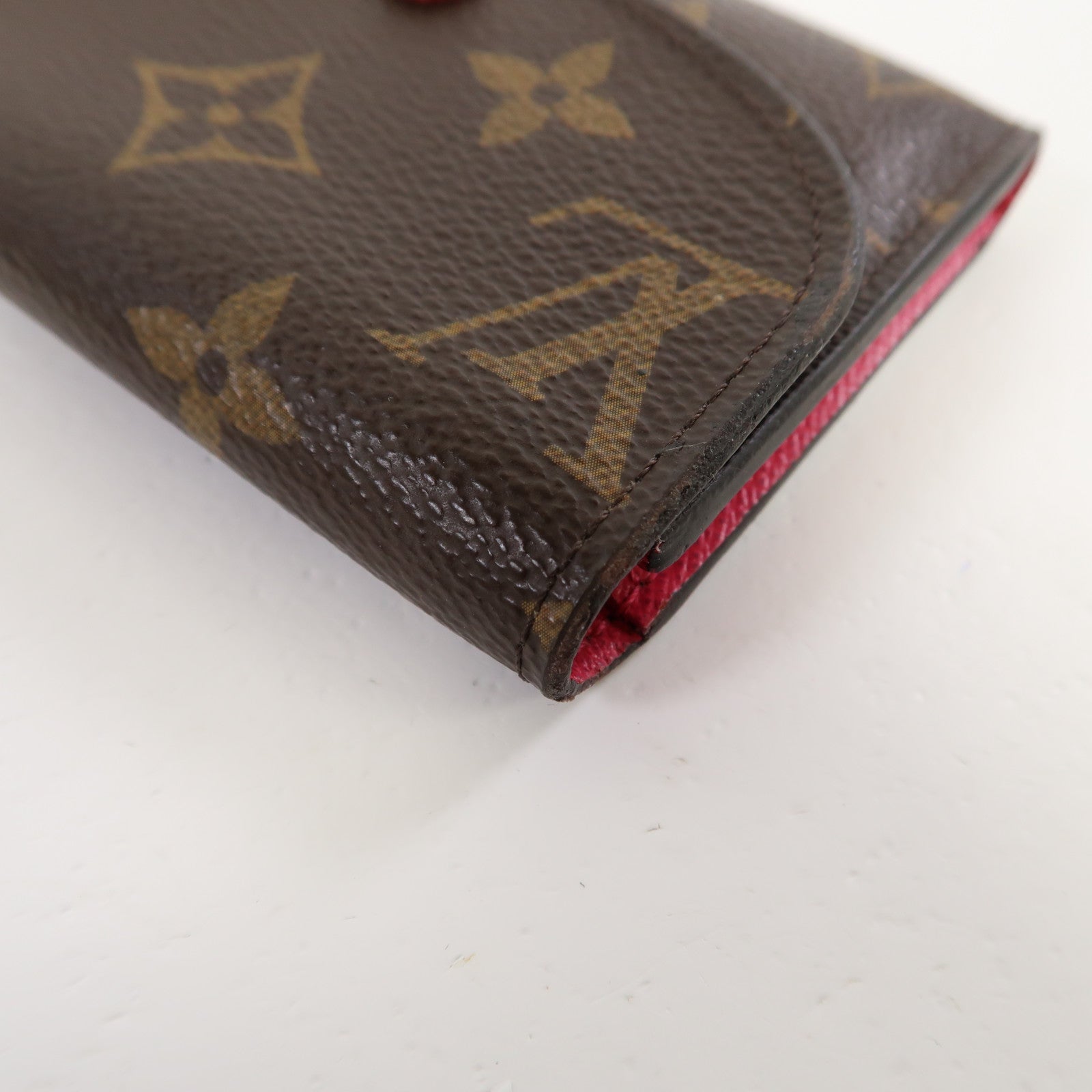 LOUIS VUITTON 【激減優惠】Monogram Rosalie金扣卡片套啡色/粉紅色