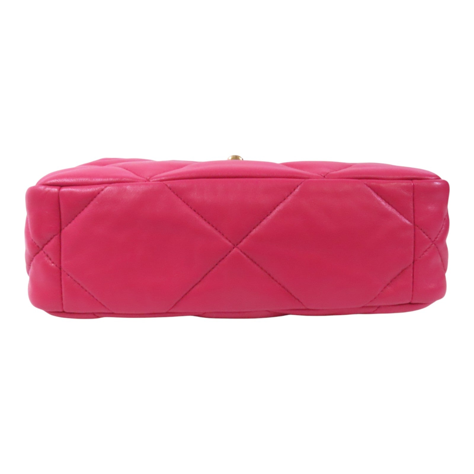 CHANEL 羊皮皮革C19金扣鏈帶手挽肩背兩用袋