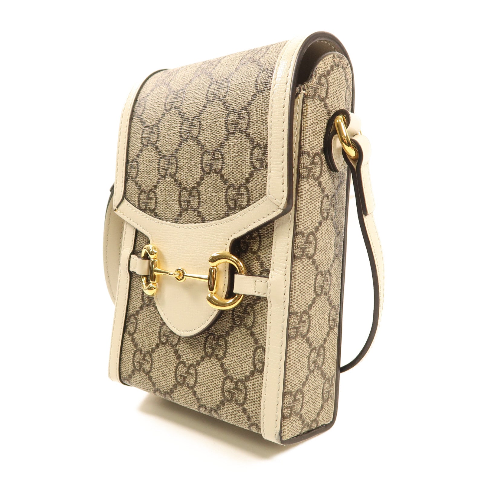 GUCCI 塗層帆布Horsebit 1955 Mini金扣肩背袋