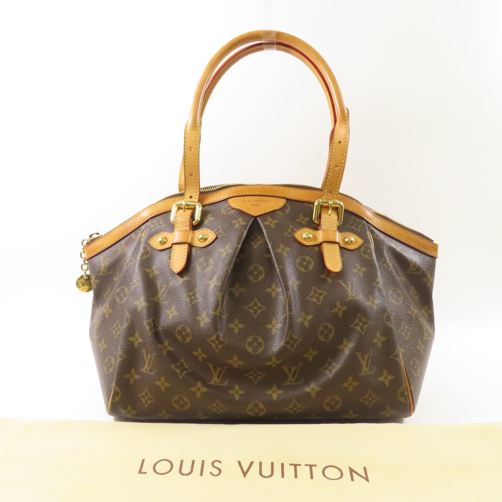 LOUIS VUITTON Monogram Tivoli GM金扣肩背袋棕色
