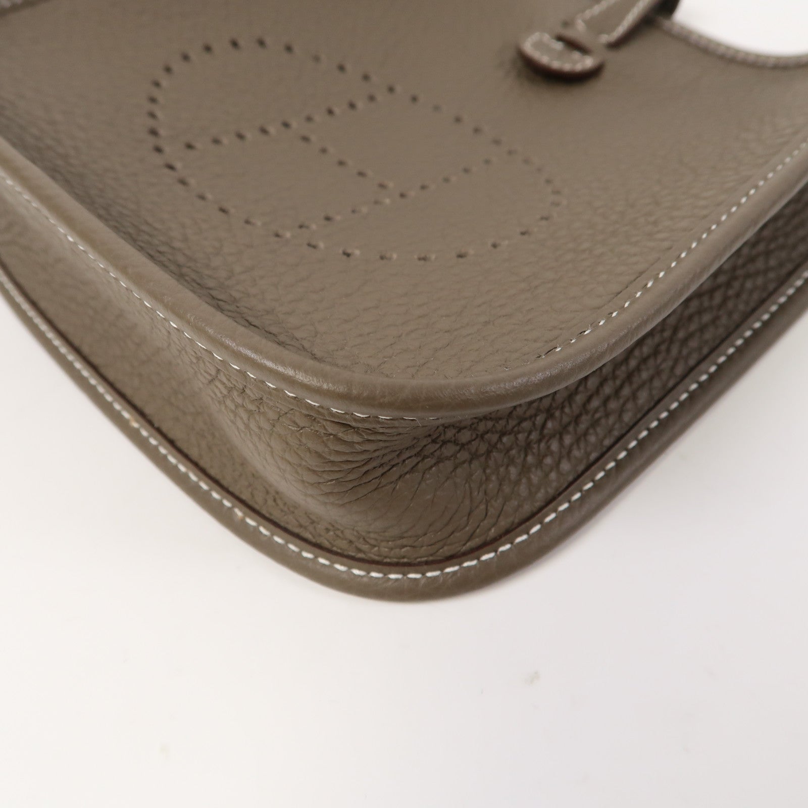 HERMES 皮革Evelyne TPM金扣肩背袋大象灰色