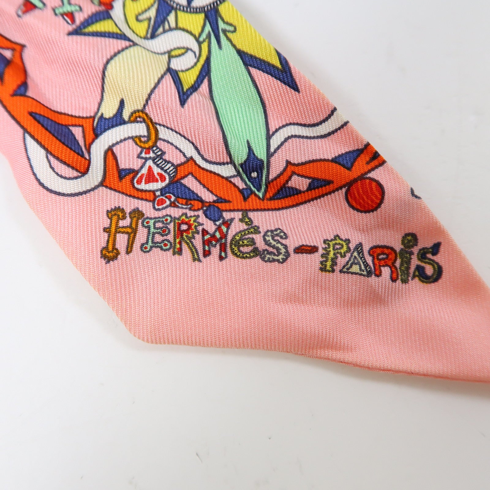 HERMES 絲質Scarf絲巾粉紅色/彩色