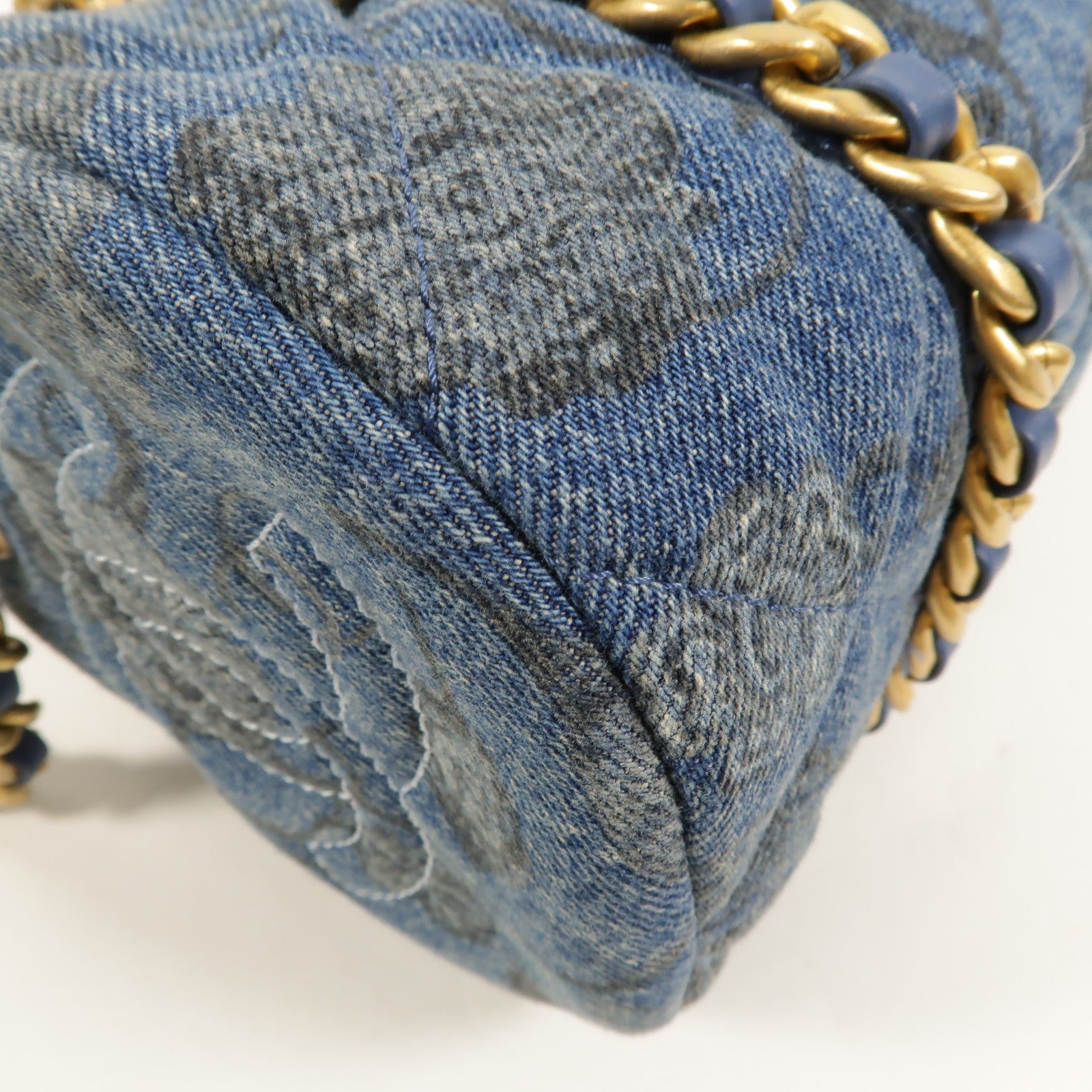 CHANEL Denim Boston Bowling Bag手挽肩背兩用袋