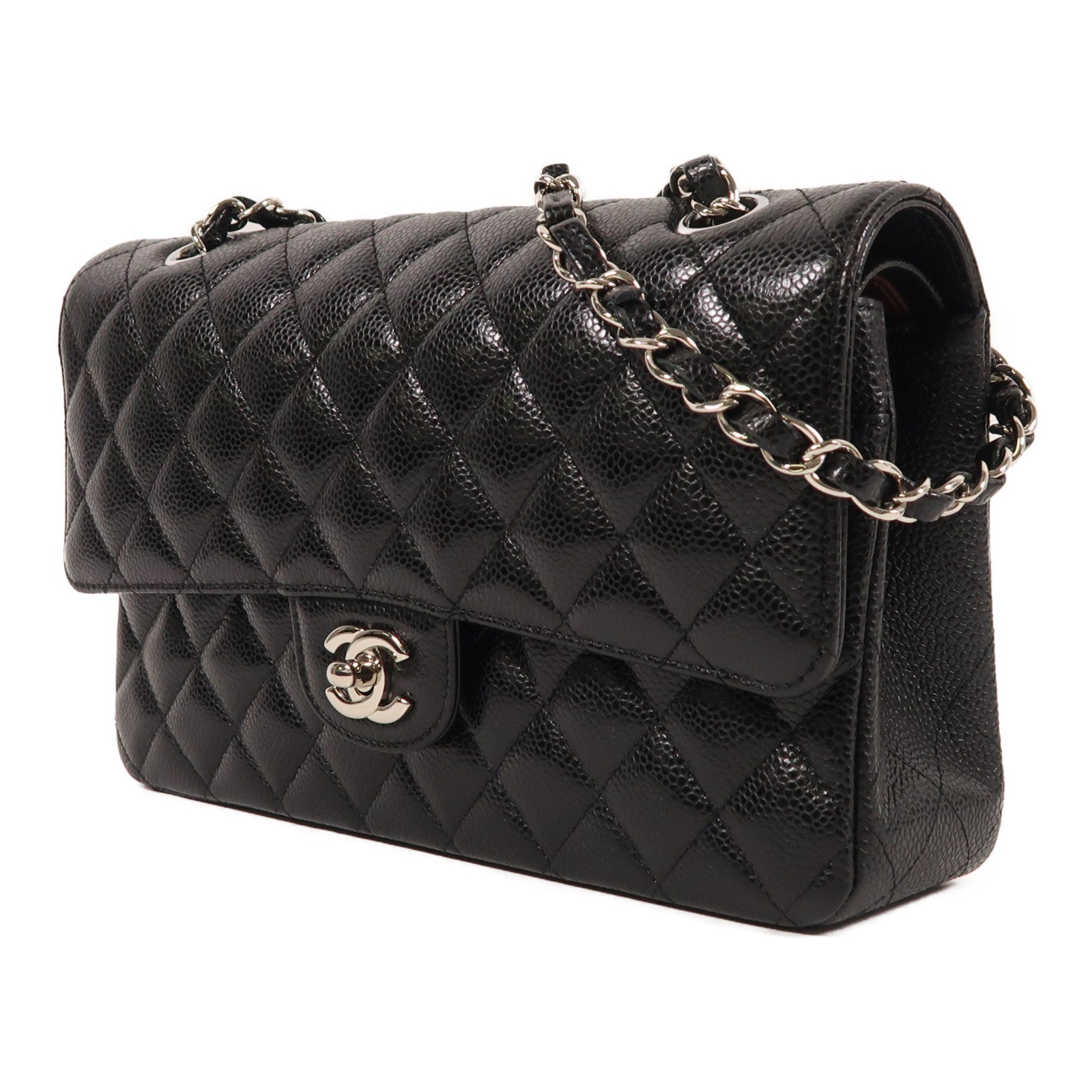 CHANEL 牛皮皮革Classic 25銀扣鏈帶肩背袋