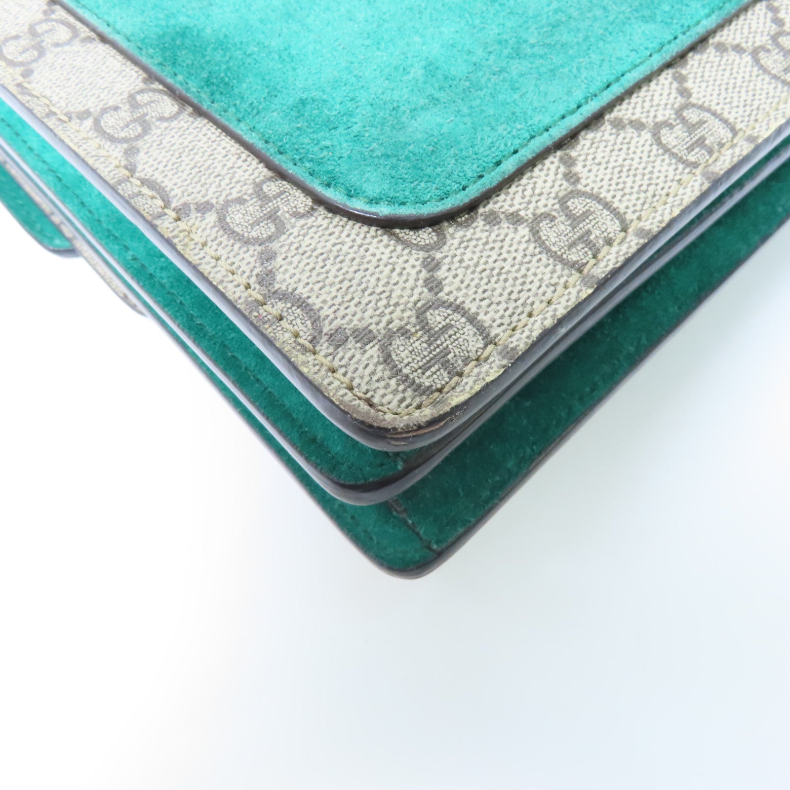 GUCCI 【激減優惠】塗層帆布Dionysus銀扣鏈帶肩背袋啡色/彩色