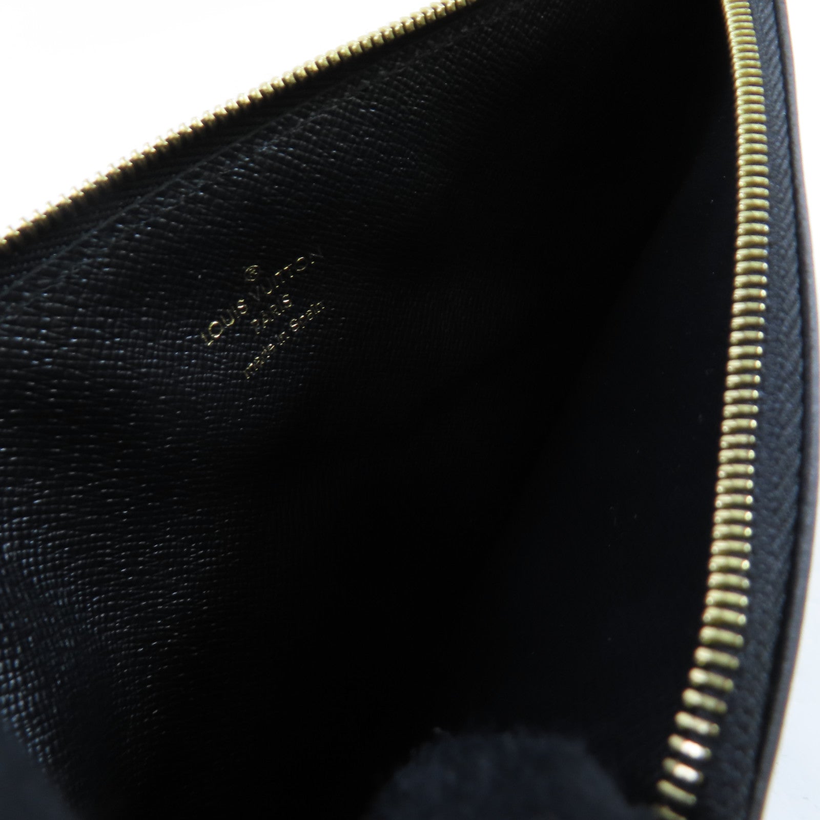 LOUIS VUITTON Monogram/牛皮皮革Slim Purse金扣拉鏈長錢包啡色/黑色