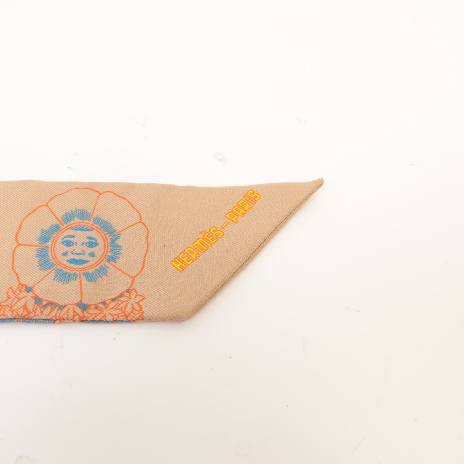 HERMES 【激減優惠】絲質Twilly絲巾金色/彩色