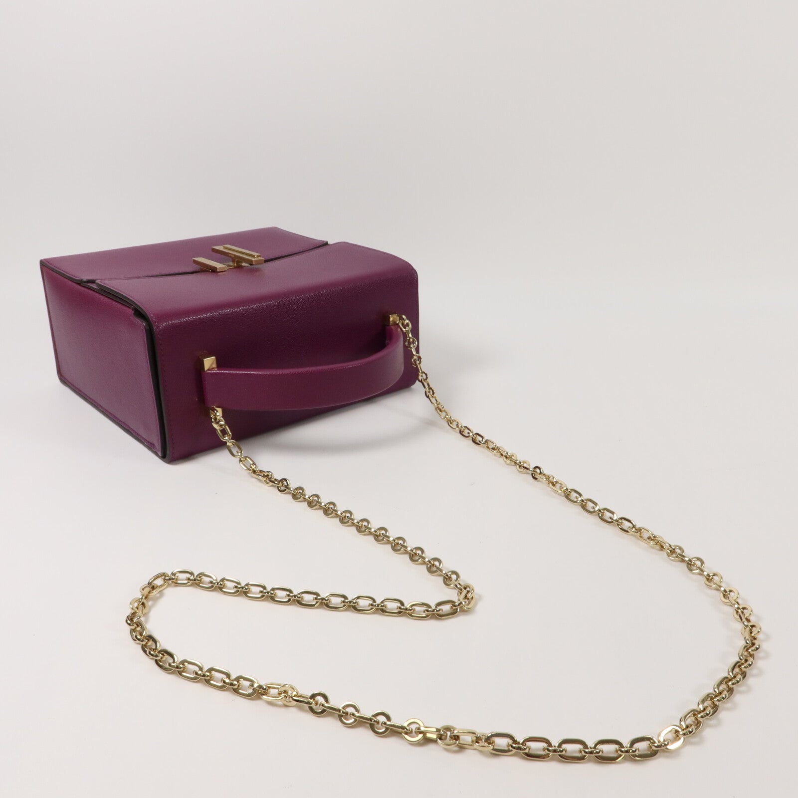 HERMES Chevre皮革Cinhetic Box肩背袋Anemone