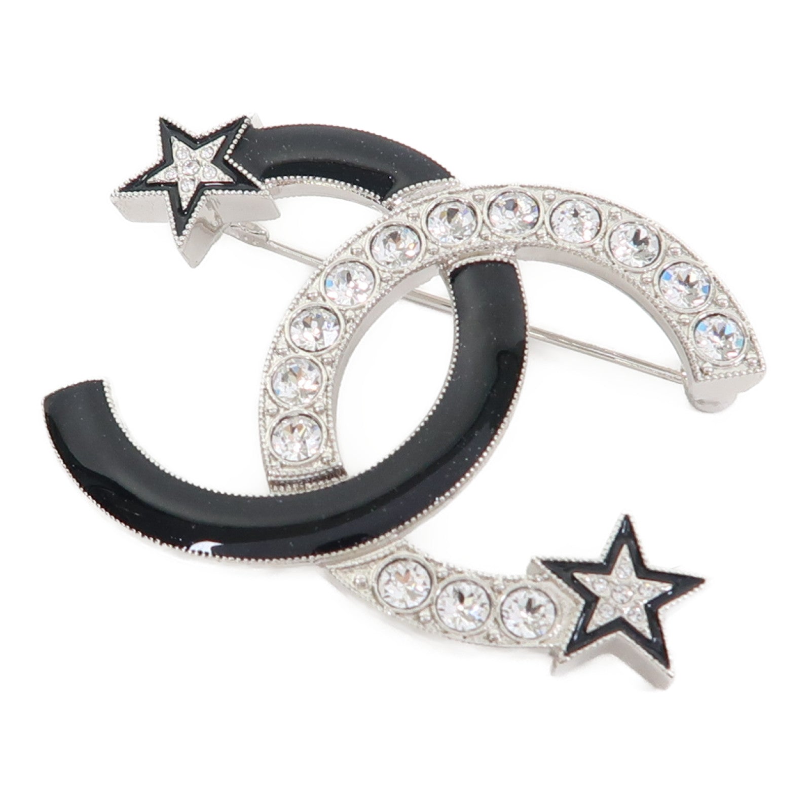 CHANEL 金屬Brooch胸針銀色/黑色