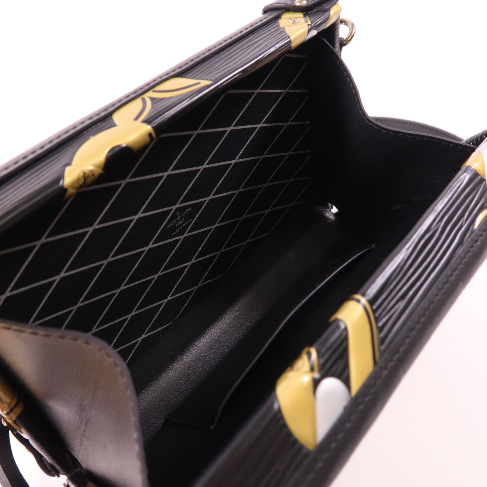 LOUIS VUITTON Epi Chain Flower Petite Malle銀扣肩背袋