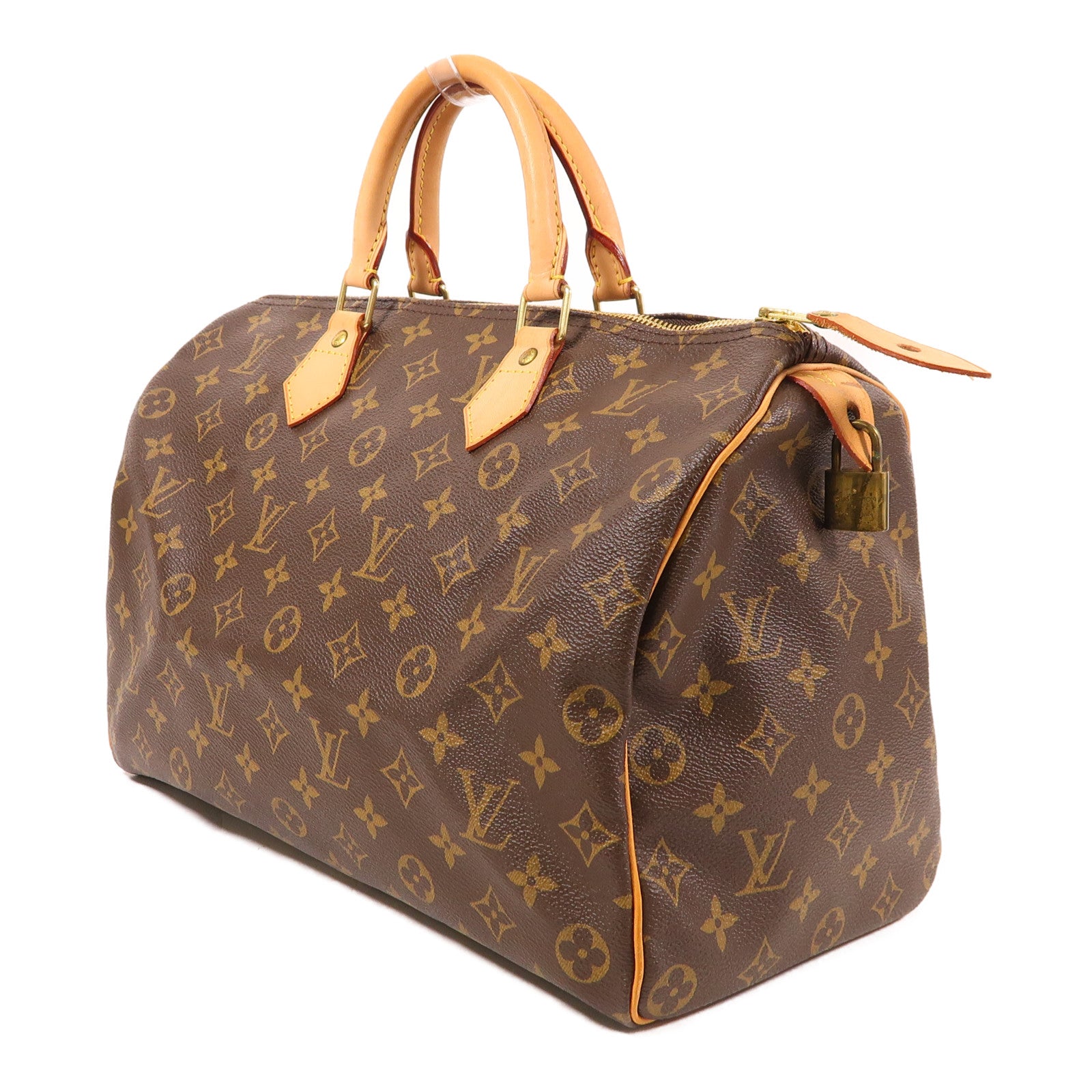 LOUIS VUITTON Monogram Speedy 35金扣手挽袋