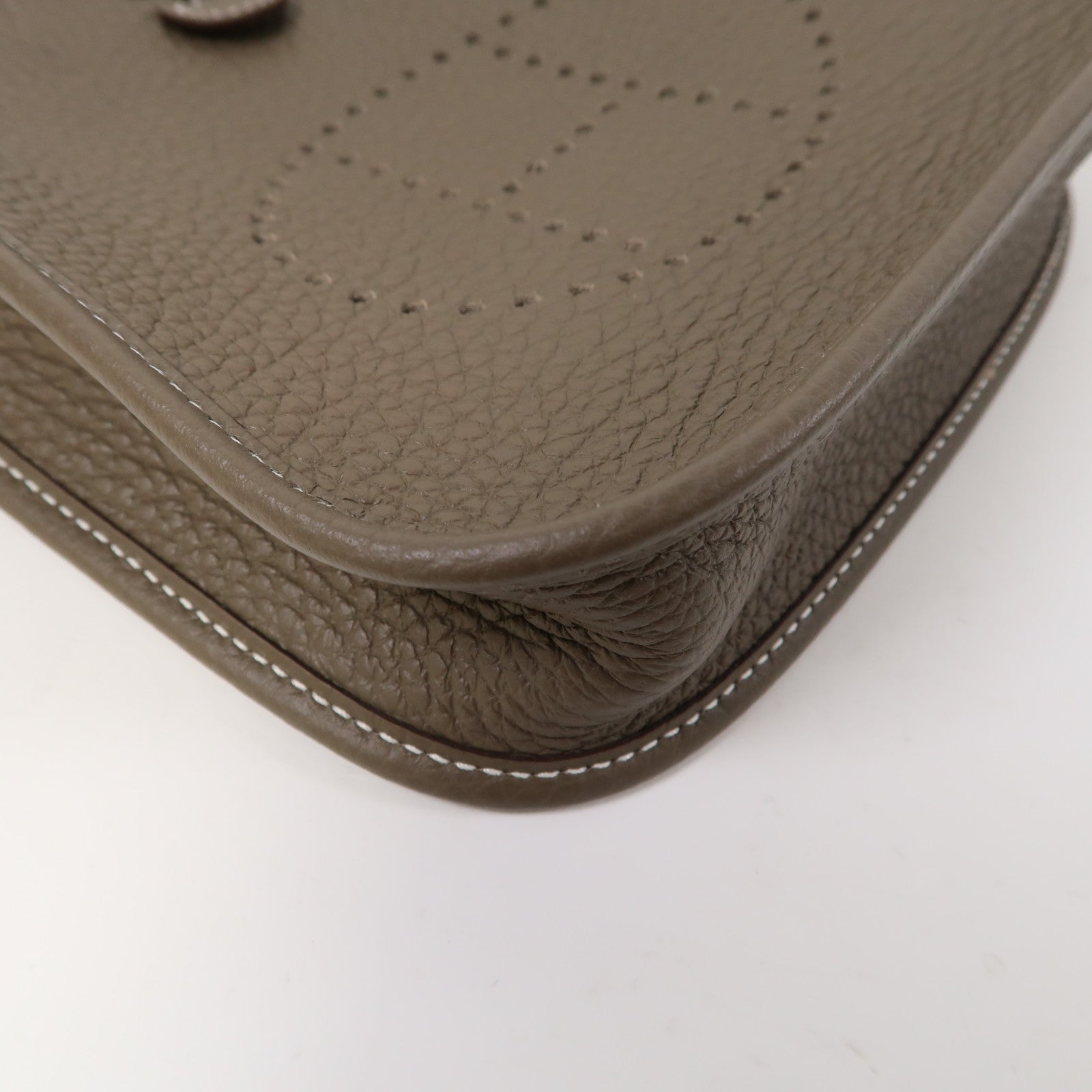 HERMES 皮革Evelyne TPM金扣肩背袋大象灰色