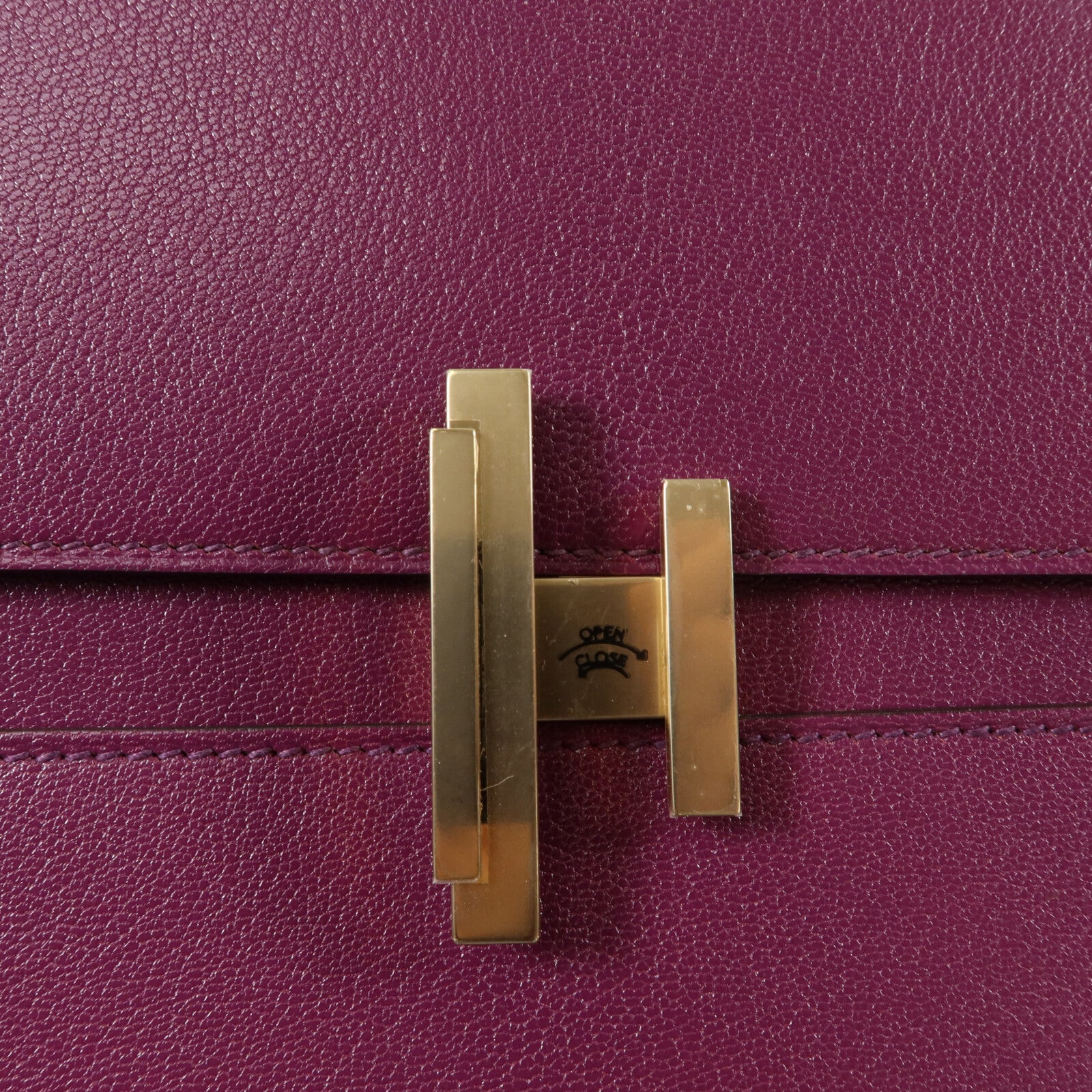 HERMES Chevre皮革Cinhetic Box肩背袋Anemone