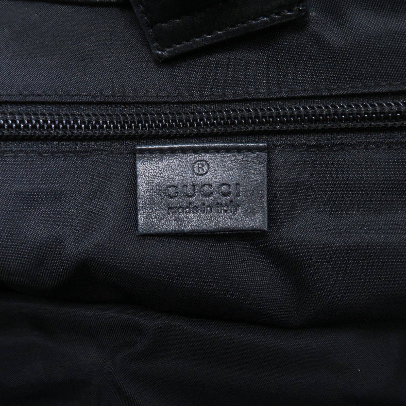 GUCCI 帆布Tote Bag銀扣手挽袋黑色