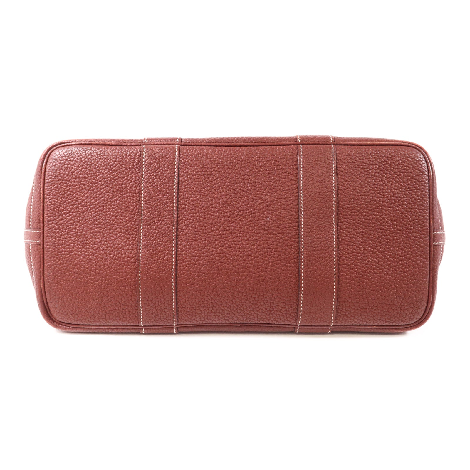 HERMES Negonda皮革Garden Party PM銀扣手挽袋Bordeaux