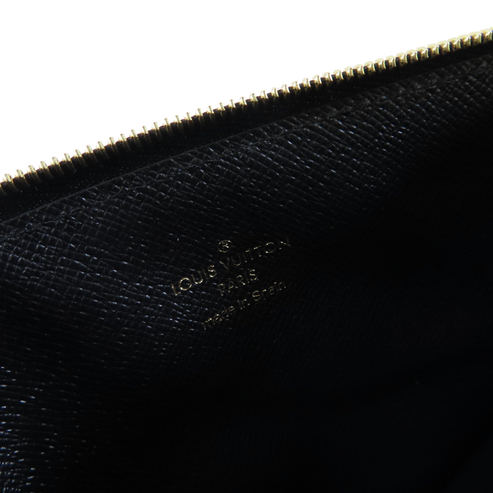 LOUIS VUITTON Monogram/牛皮皮革Slim Purse金扣拉鏈長錢包啡色/黑色