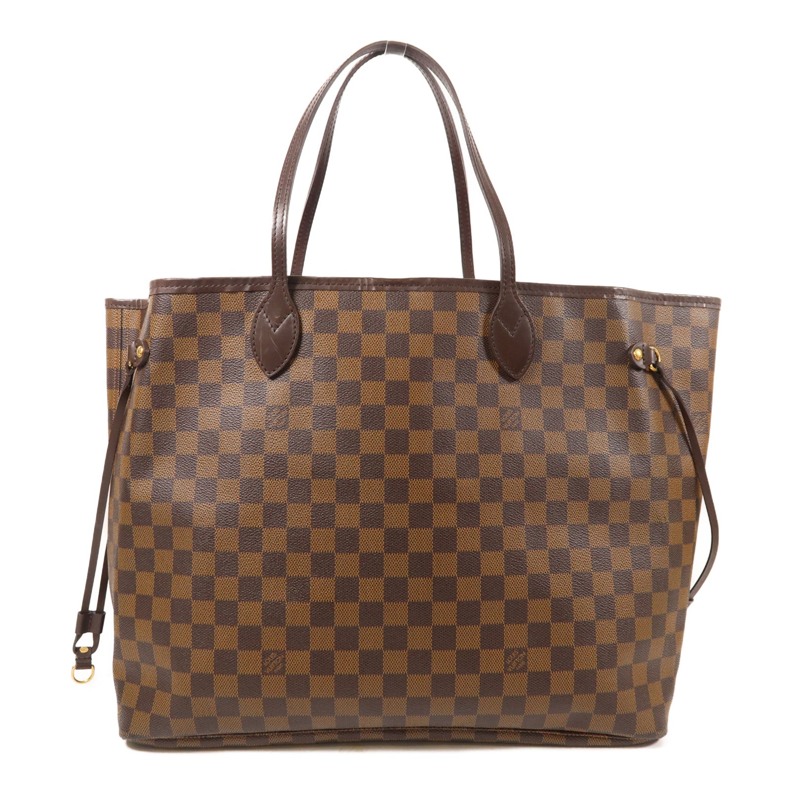 LOUIS VUITTON Damier Neverfull GM金扣肩背袋棕色