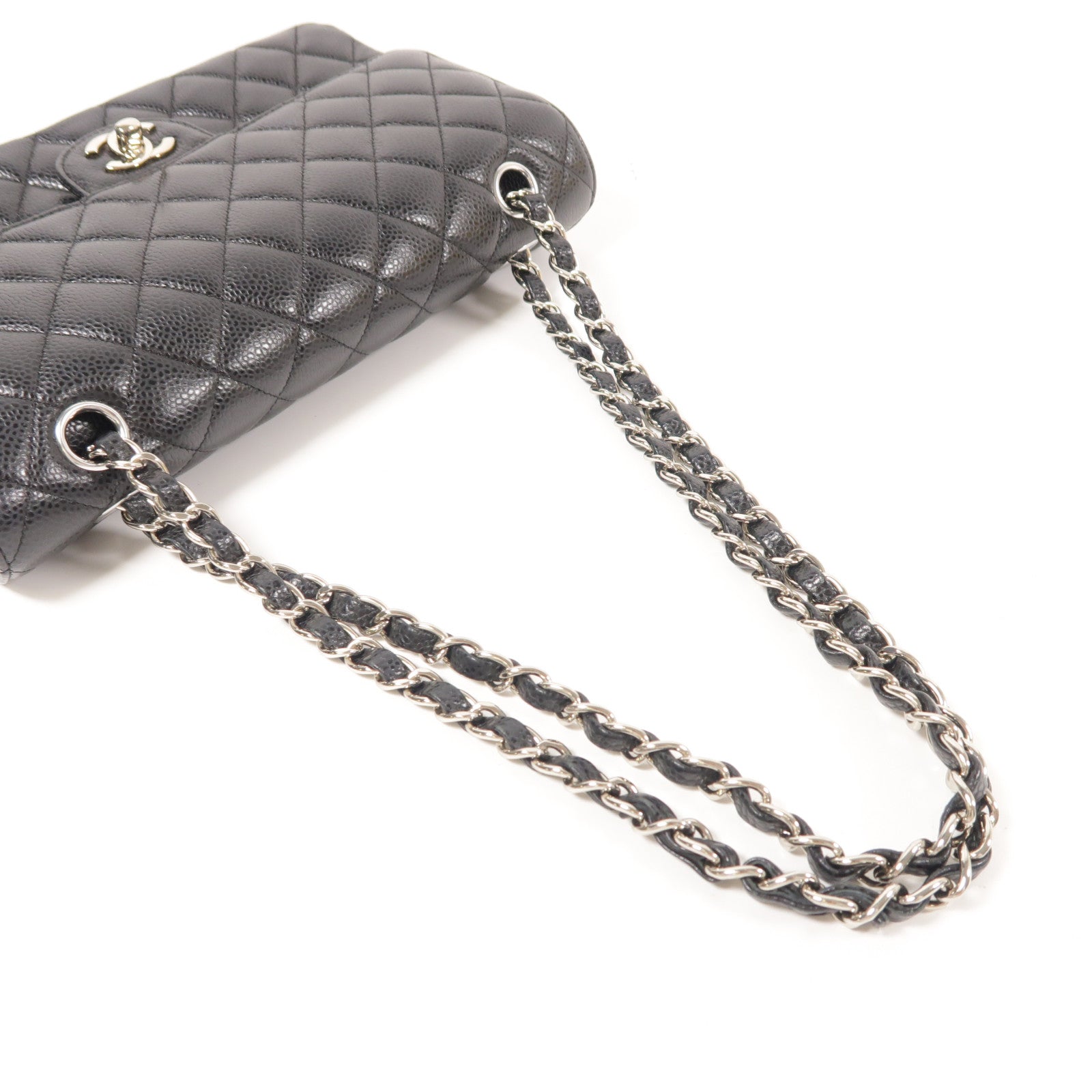 CHANEL 牛皮皮革Classic 25銀扣鏈帶肩背袋