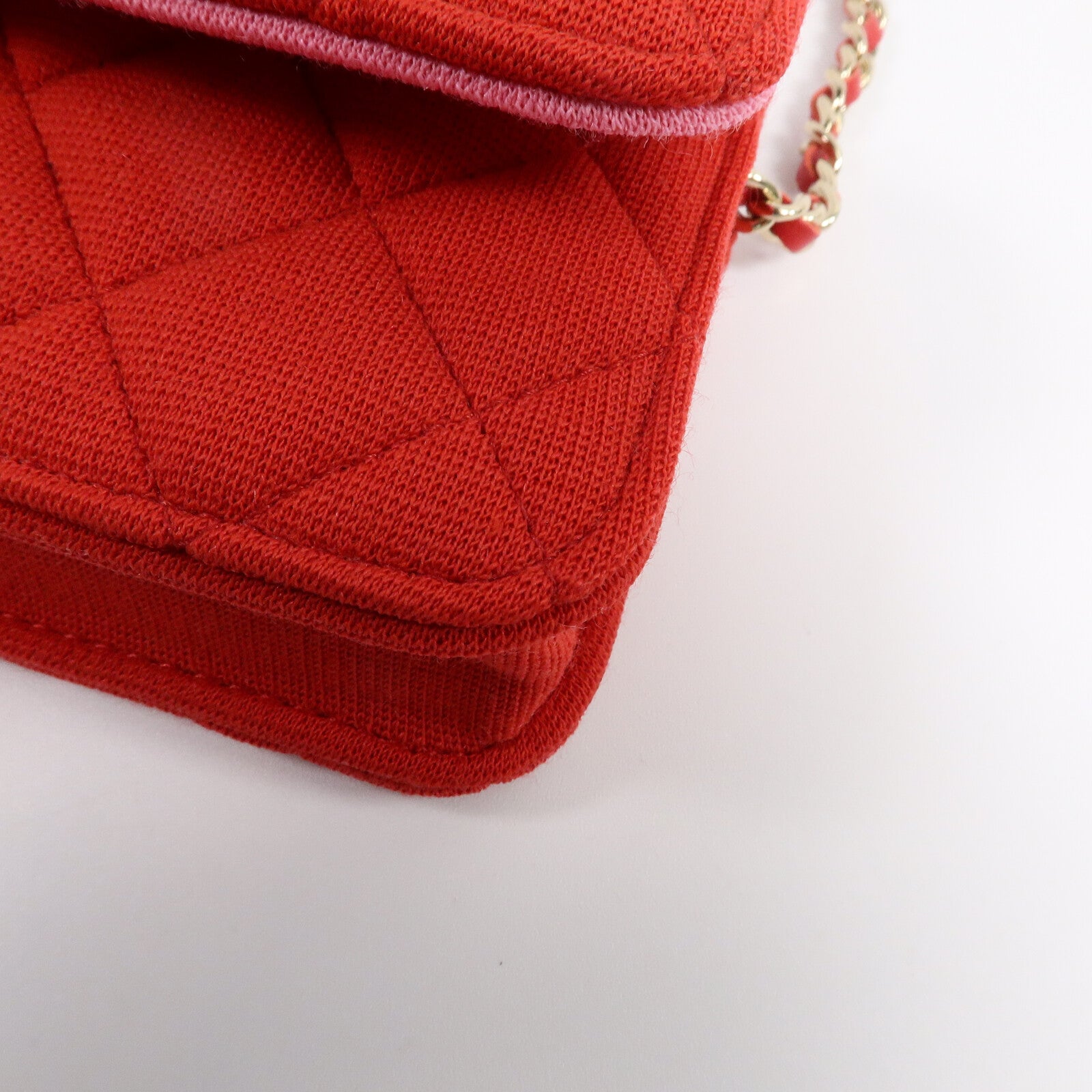 CHANEL Jersey Fabric Mini Flap Clutch With Chain鏈帶肩背袋