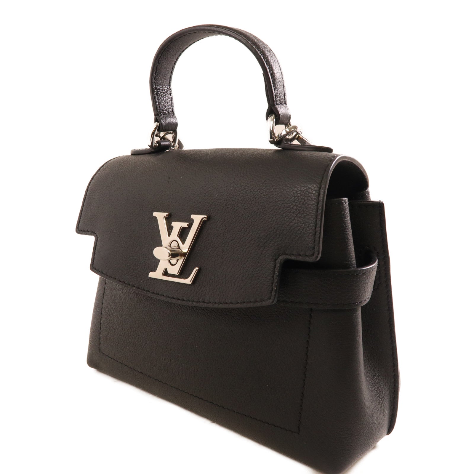 LOUIS VUITTON 牛皮皮革Lockme Ever Mini手挽肩背兩用袋黑色
