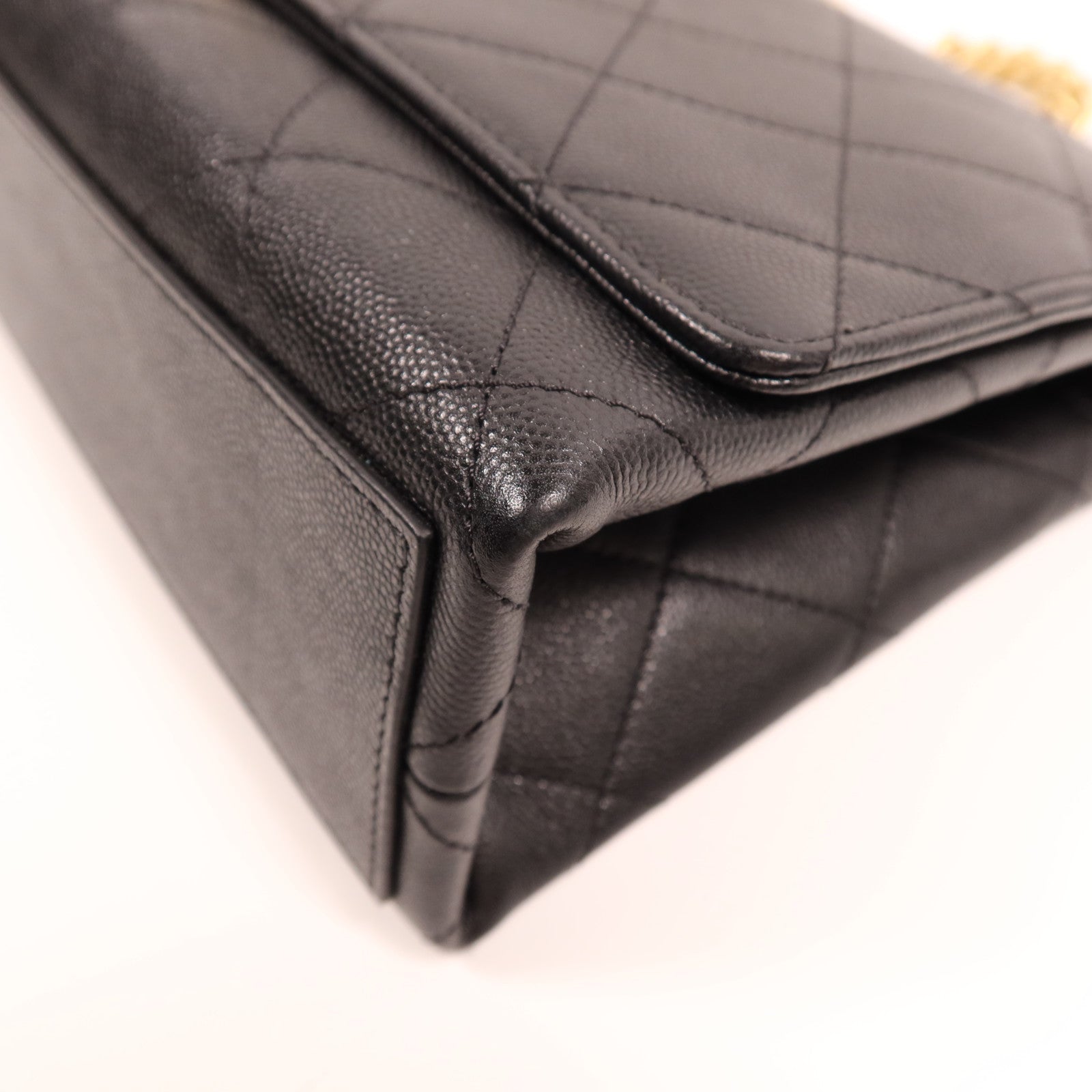 CHANEL 牛皮皮革Chain Shoulder Bag金扣鏈帶肩背袋