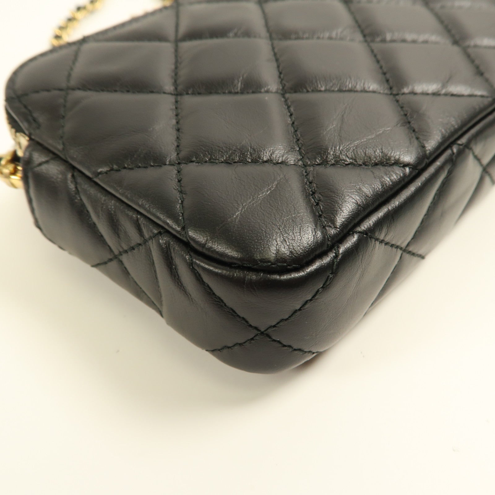 CHANEL 牛皮皮革Lucky Charm 2.55 Clutch with Chain金扣鏈帶肩背袋黑色