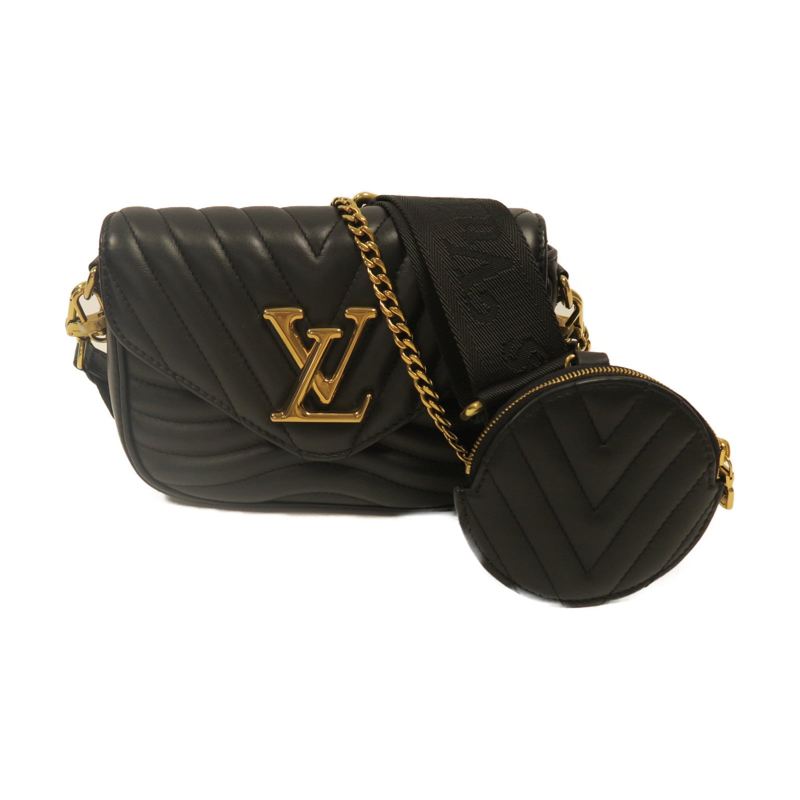 LOUIS VUITTON 【激減優惠】牛皮皮革New Wave Multi-Pochette金扣肩背袋黑色