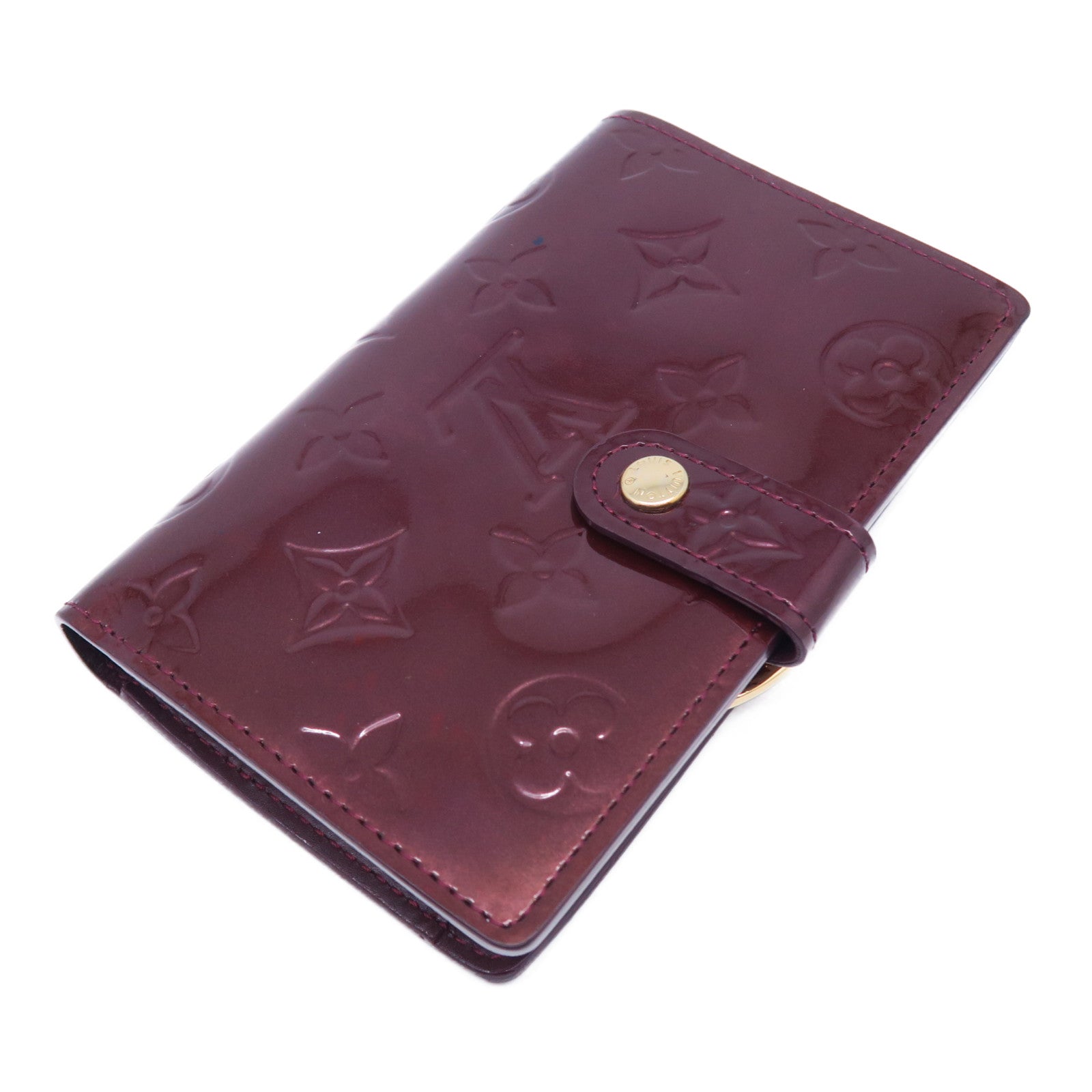 LOUIS VUITTON 【激減優惠】Monogram Vernis Portefeuille Viennois金扣錢包酒紅色