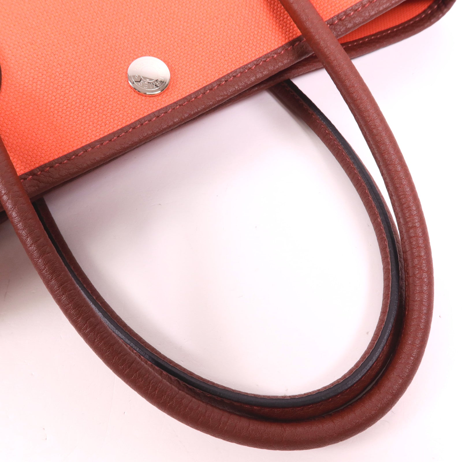 HERMES 帆布Garden Party TPM銀扣手挽袋