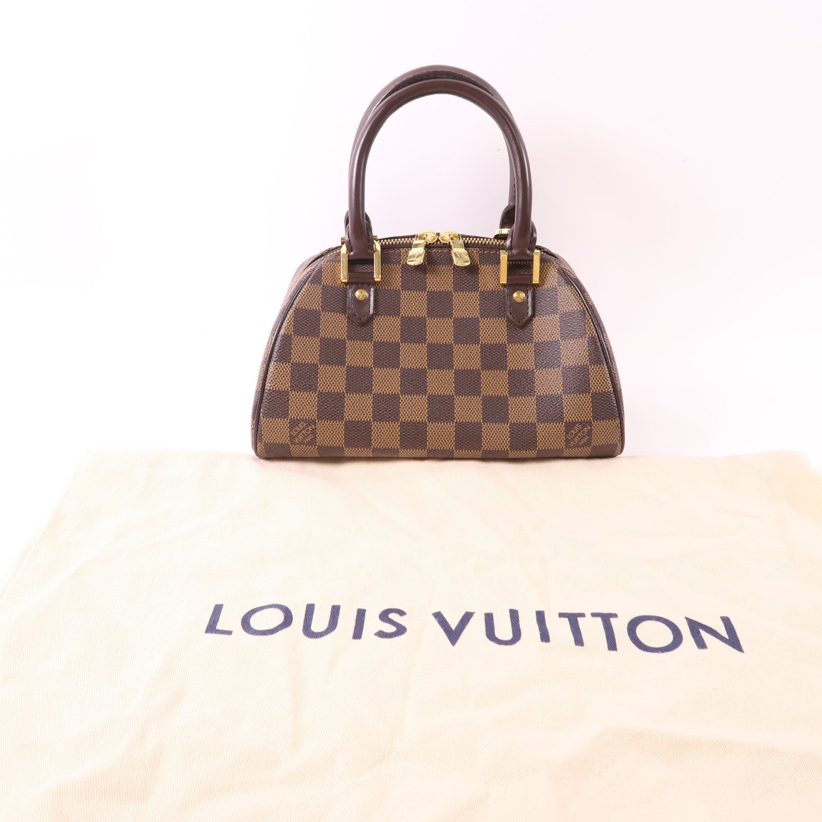 LOUIS VUITTON Damier Rivera Mini金扣手挽袋