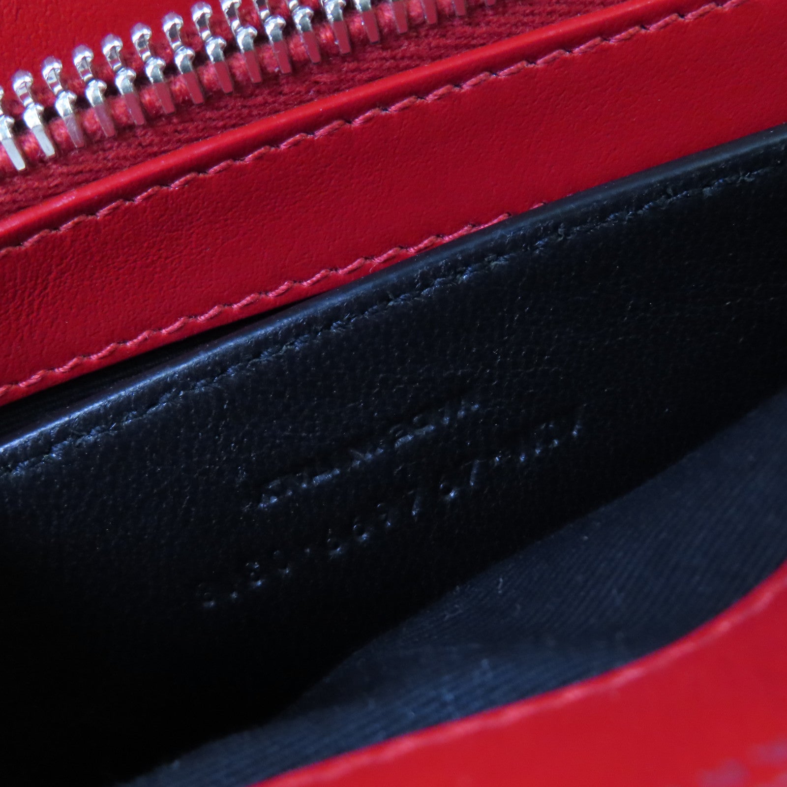 YVES SAINT LAURENT 斜紋牛皮皮革Shoulder Bag金扣鏈帶肩背袋紅色