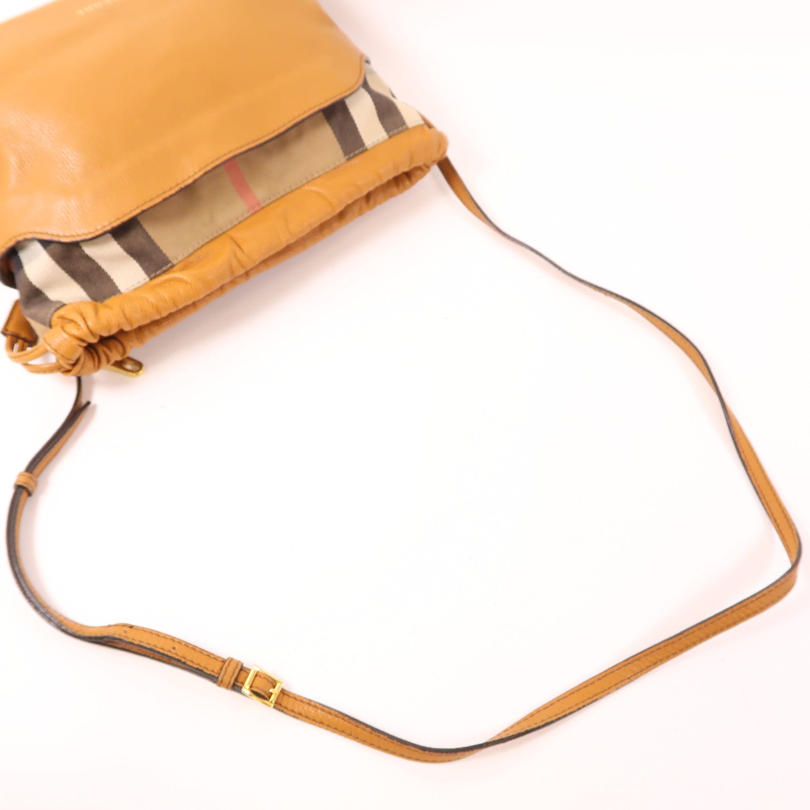 BURBERRY 帆布/牛皮皮革Shoulder Bag金扣肩背袋