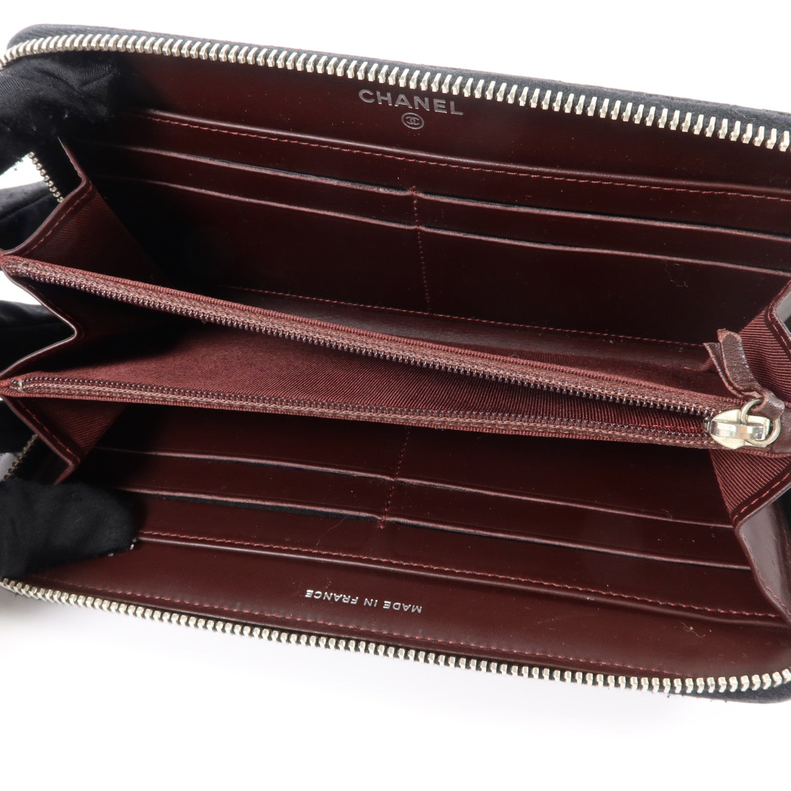 CHANEL 牛皮皮革Classic Long Zipped Wallet銀扣長錢包