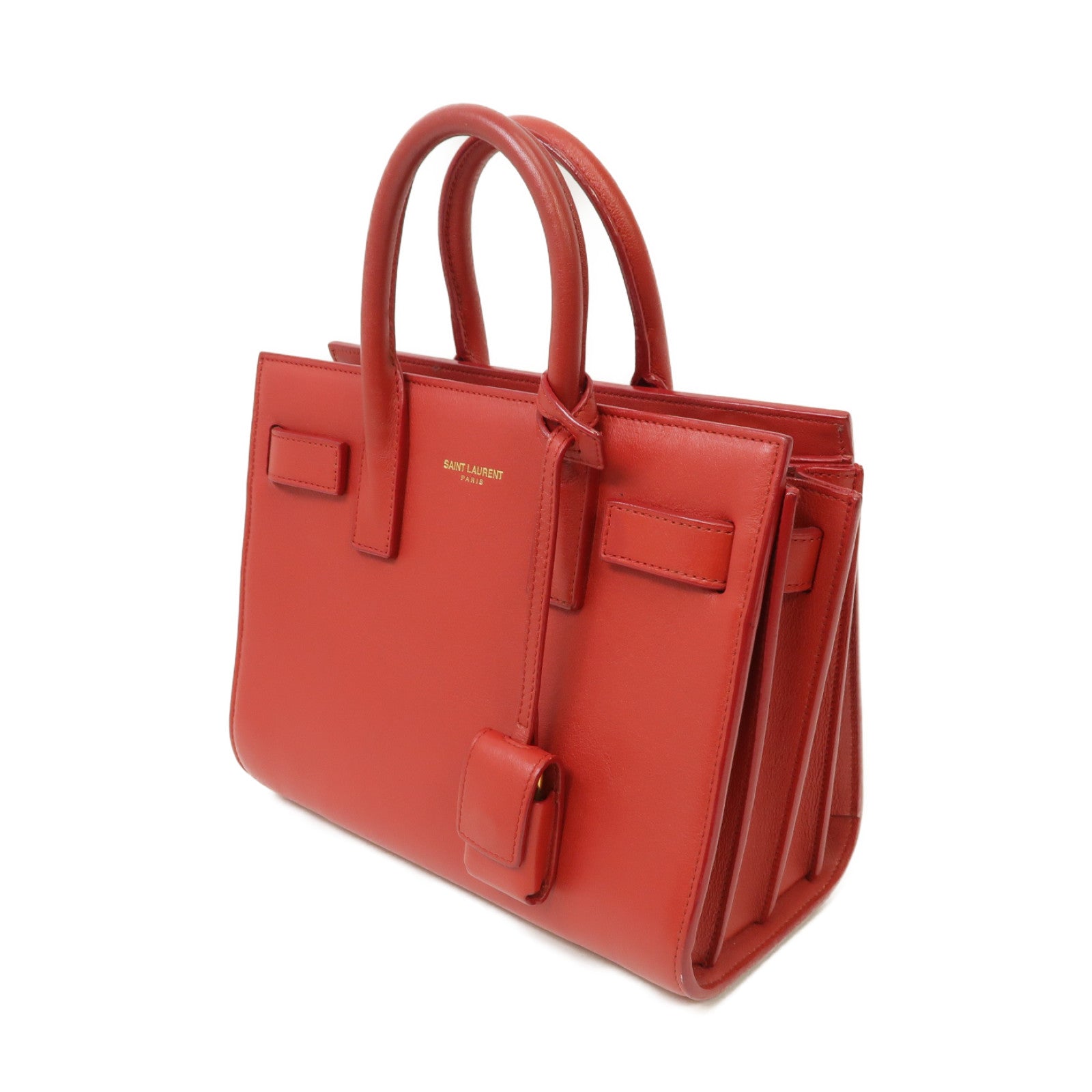 SAINT LAURENT 【激減優惠】牛皮皮革Sac De Jour 2 Way Shoulder Bag金扣手挽肩背兩用袋紅色