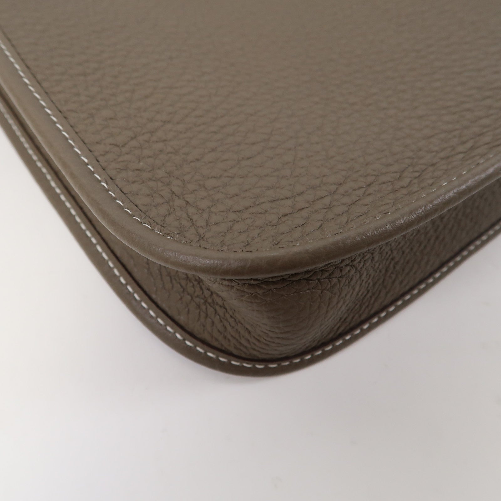 HERMES 皮革Evelyne TPM金扣肩背袋大象灰色