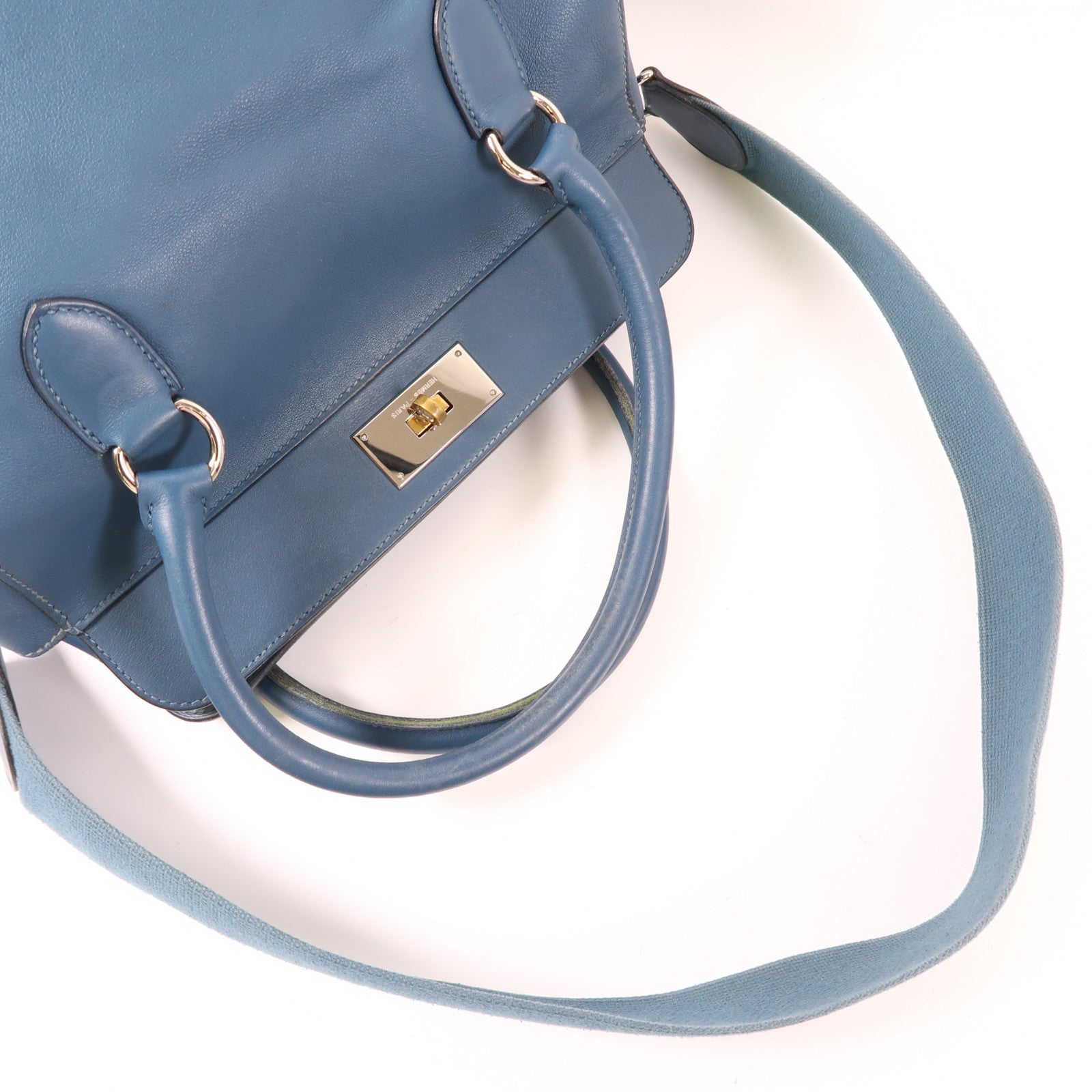 HERMES Evercolor皮革Toolbox 26銀扣手挽肩背兩用袋