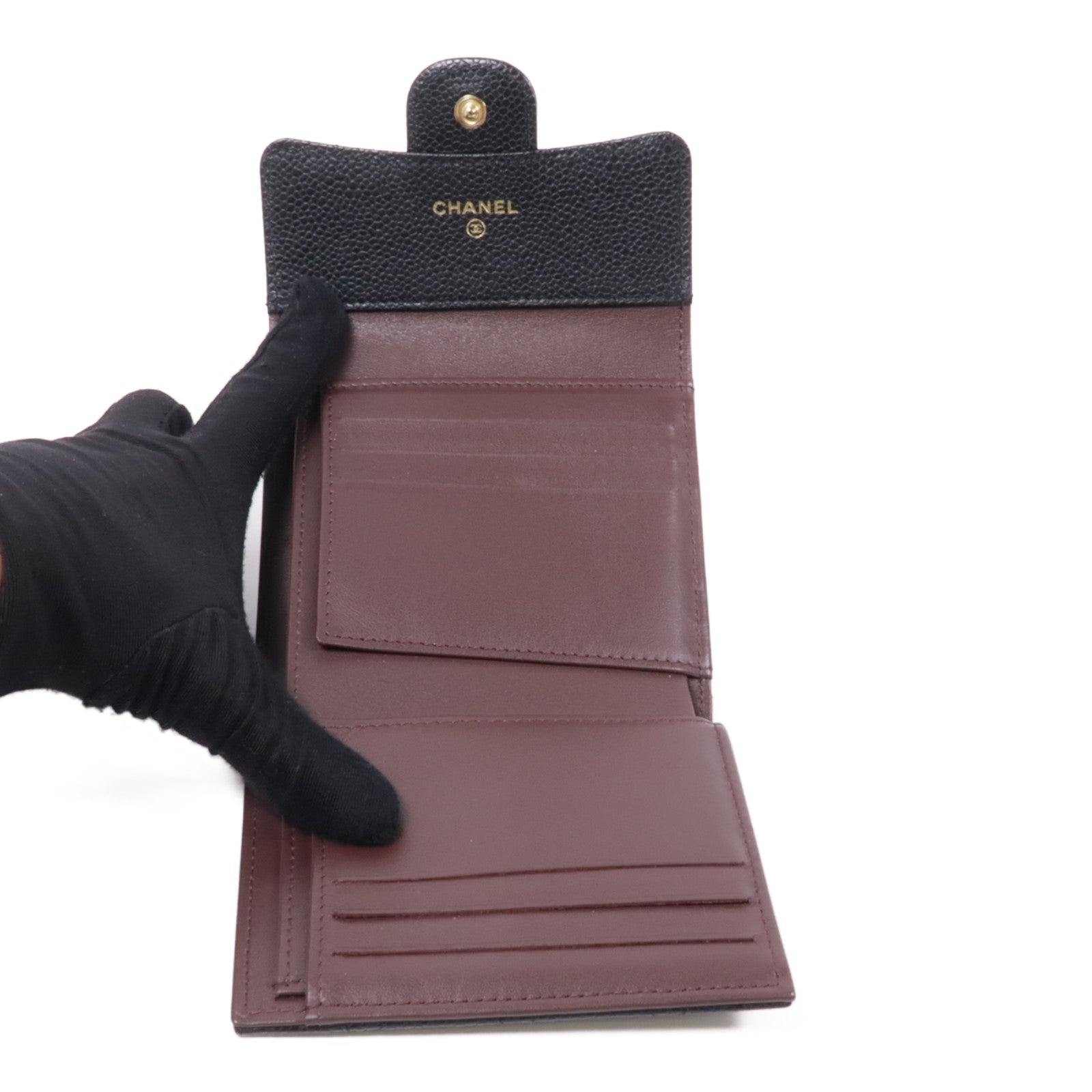 CHANEL 牛皮皮革Classic Small Flap Wallet金扣錢包