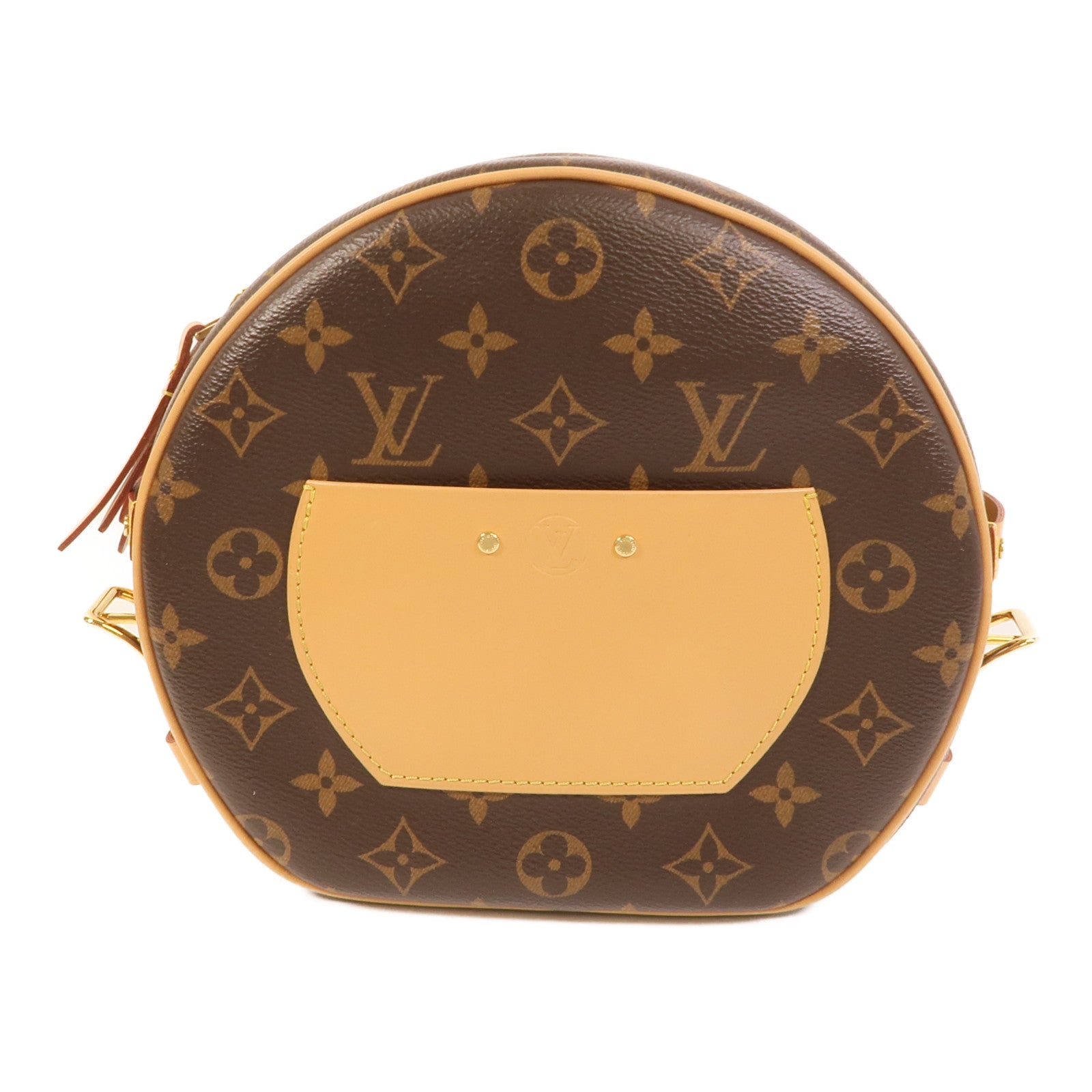 LOUIS VUITTON Monogram Boite Chapeau Souple金扣肩背袋棕色