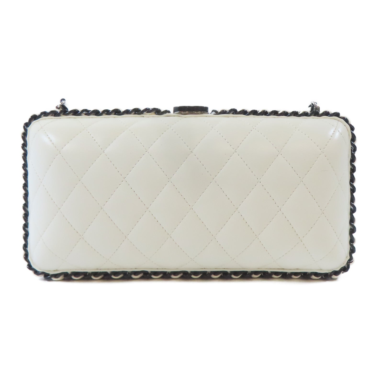 CHANEL 【激減優惠】菱格羊皮皮革Pouch Shoulder鏈帶肩背袋白色