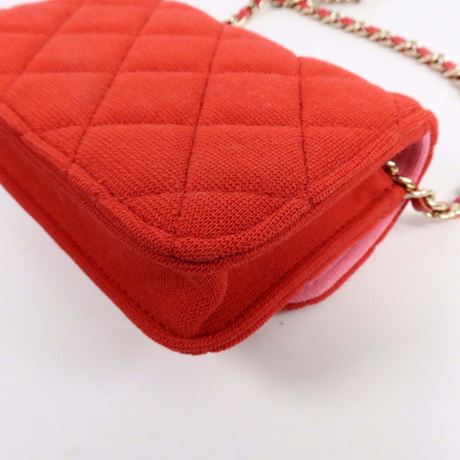 CHANEL Jersey Fabric Mini Flap Clutch With Chain鏈帶肩背袋