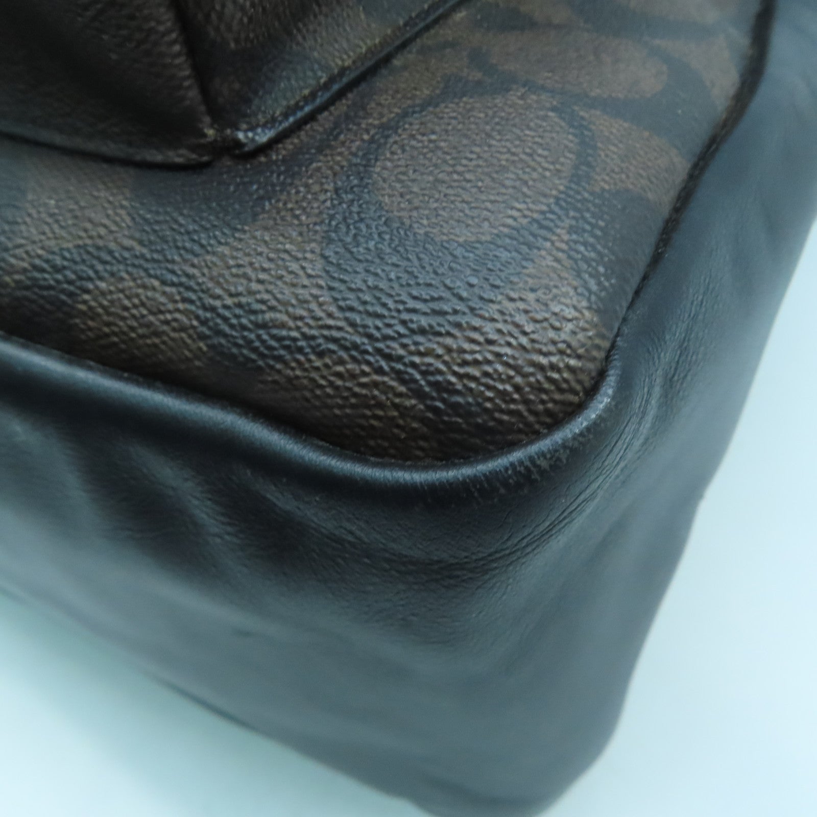 COACH 【激減優惠】塗層帆布BackPack金扣背包啡色/黑色