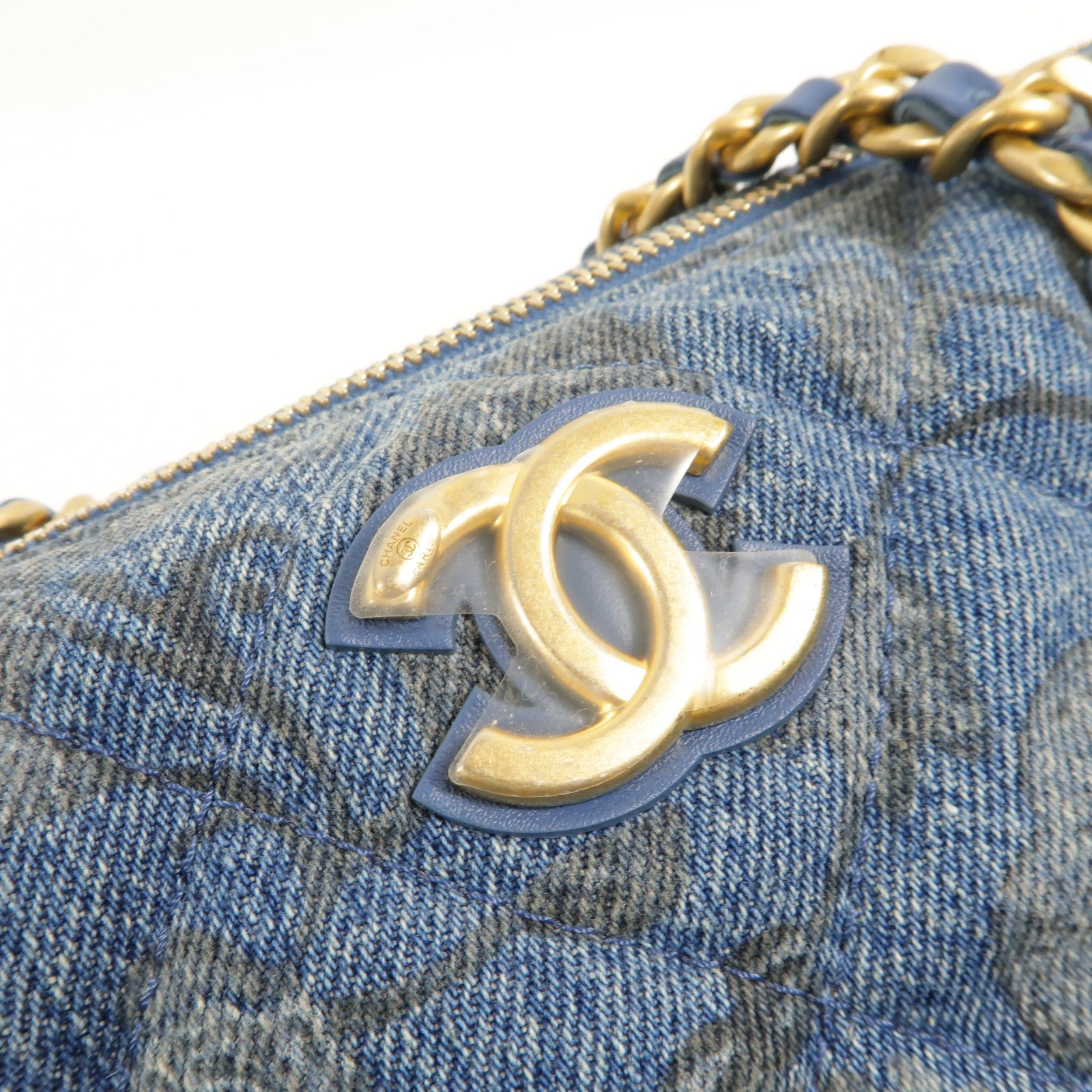 CHANEL Denim Boston Bowling Bag手挽肩背兩用袋